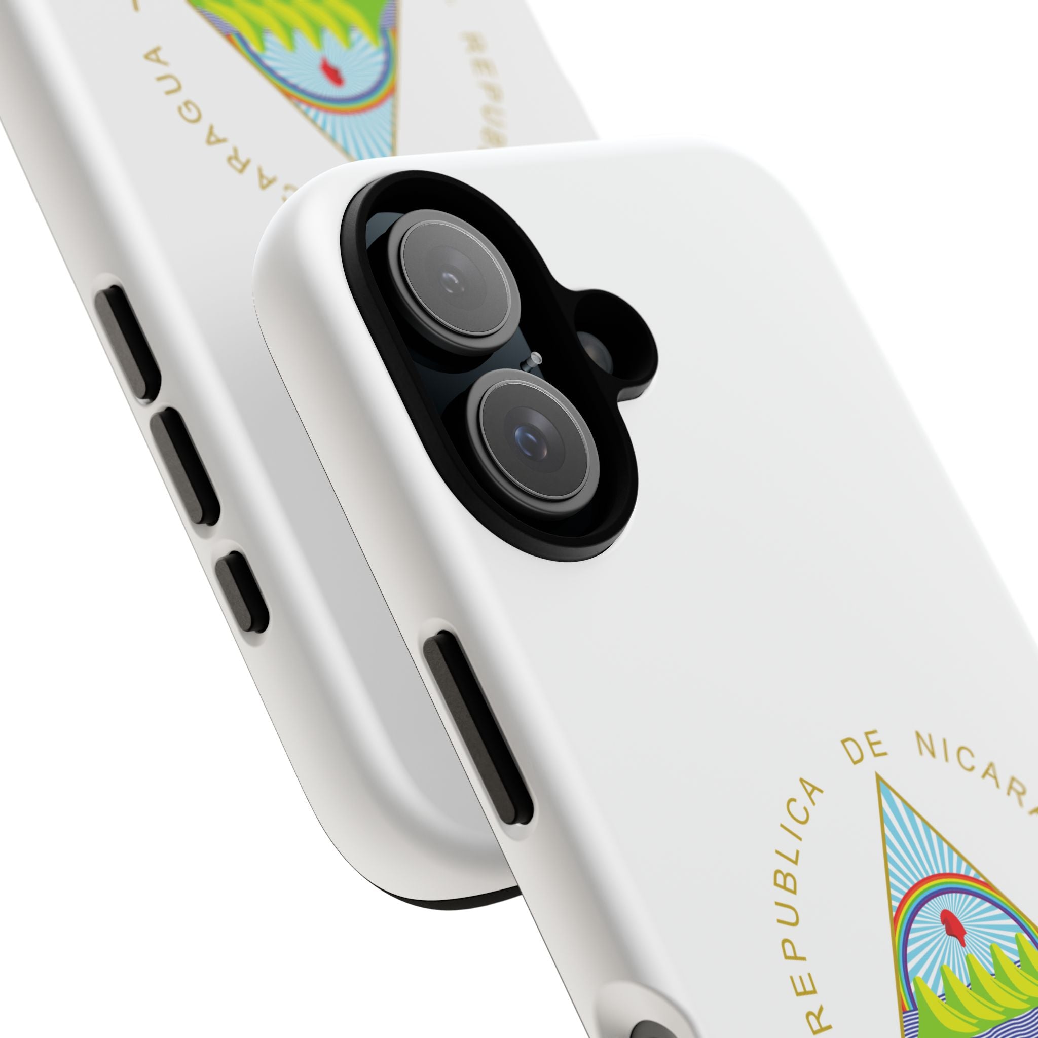 Funda Rigída Protectora para Teléfono iPhone 16 Nicaragua Escudo Nacional de Nicaragua