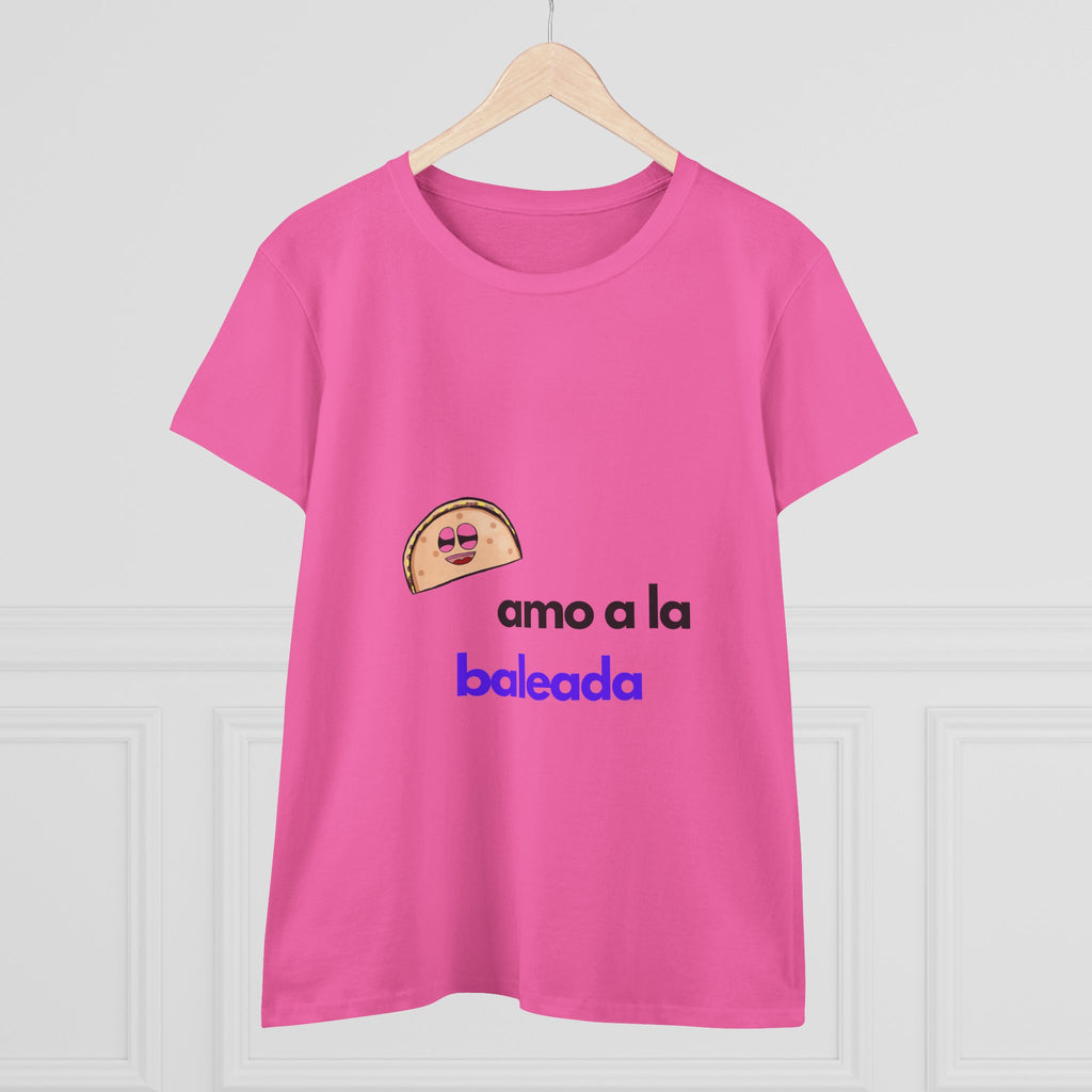 ALGODÓN DE MEDIO GROSOR Camiseta de Mujeres Honduras Diseño Amo a la baleada