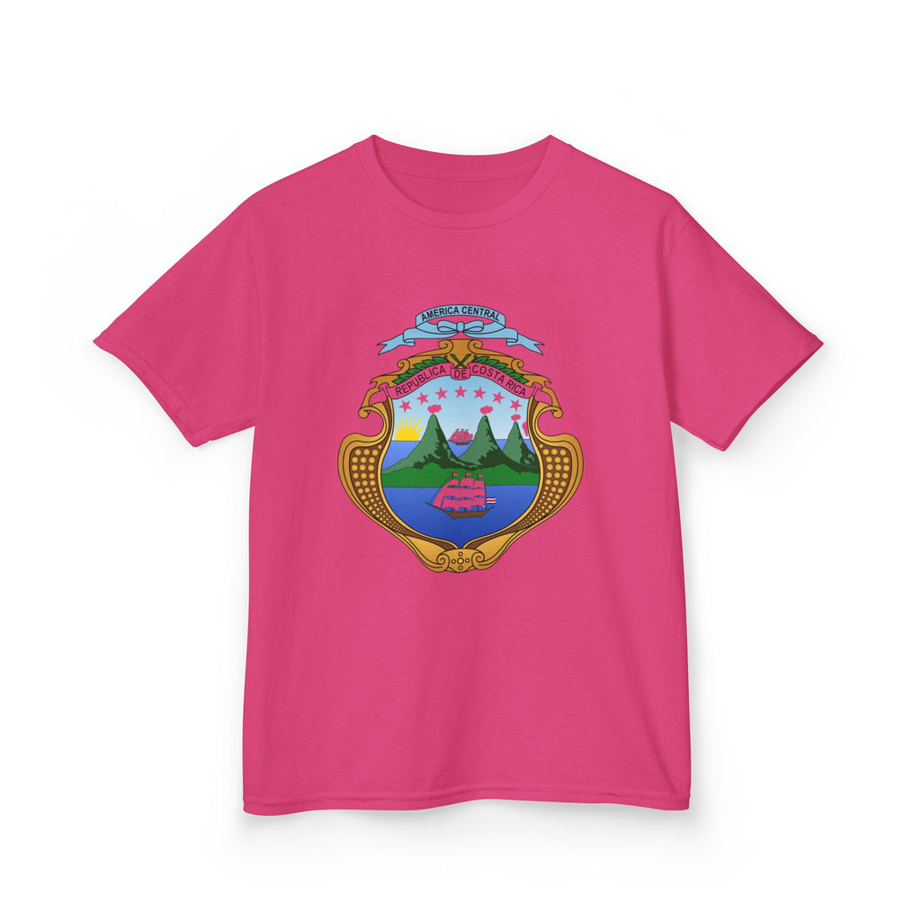 ALGODÓN GRUESO Camiseta de Niñas Costa Rica Escudo Nacional de Costa Rica