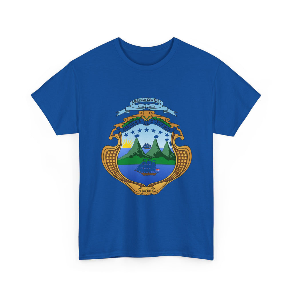 ALGODÓN GRUESO Camiseta de Hombres Costa Rica Escudo Nacional de Costa Rica