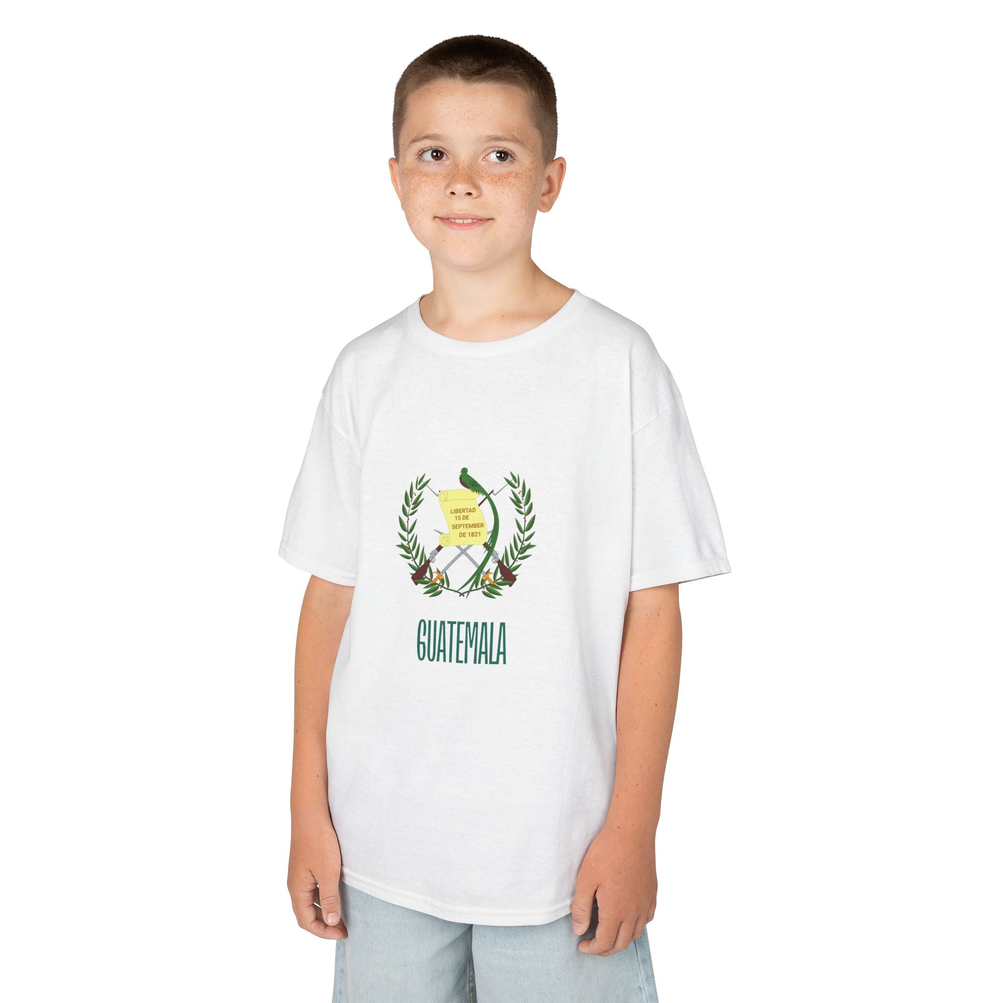 ALGODÓN GRUESO Camiseta de Niños Escudo Nacional de Guatemala