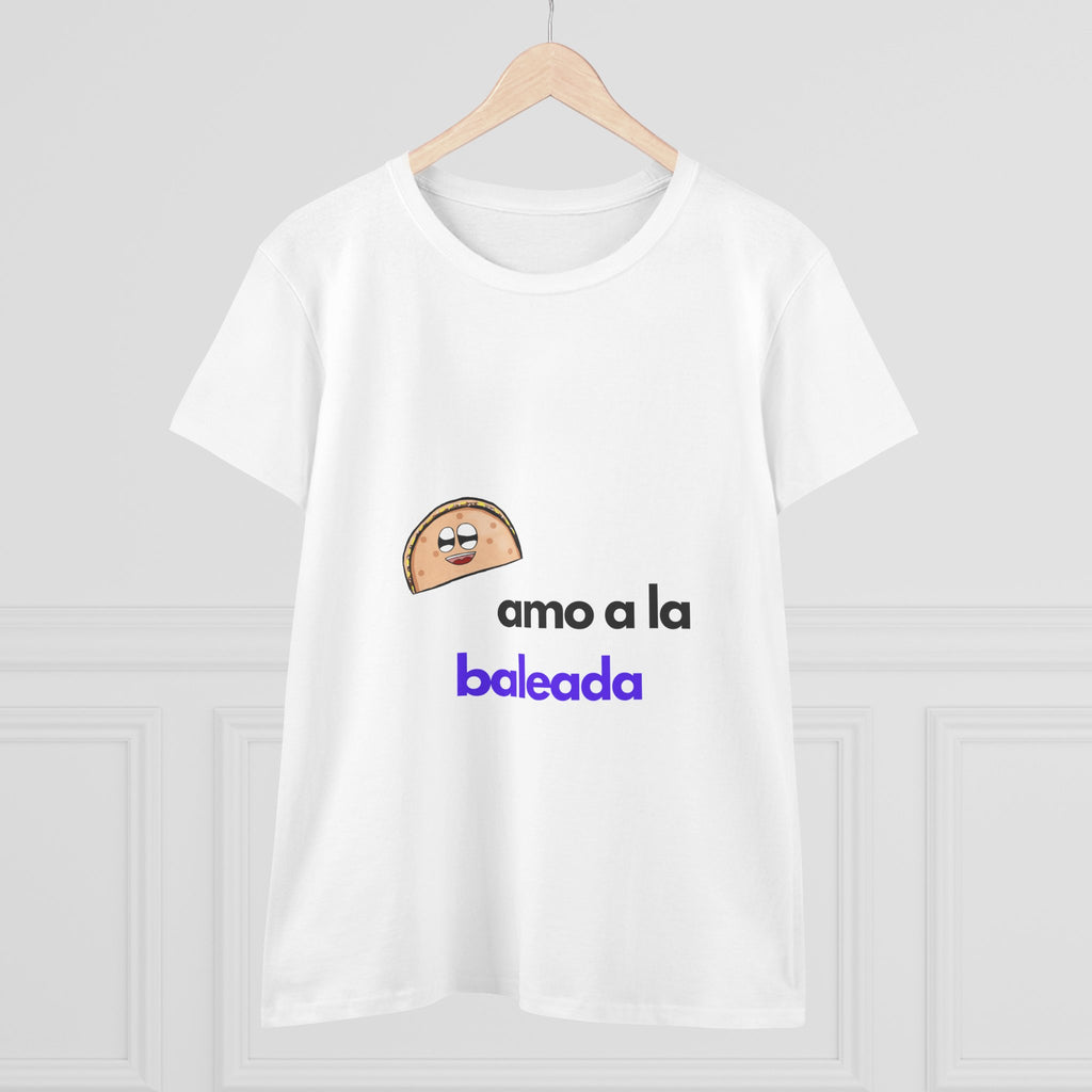 ALGODÓN DE MEDIO GROSOR Camiseta de Mujeres Honduras Diseño Amo a la baleada