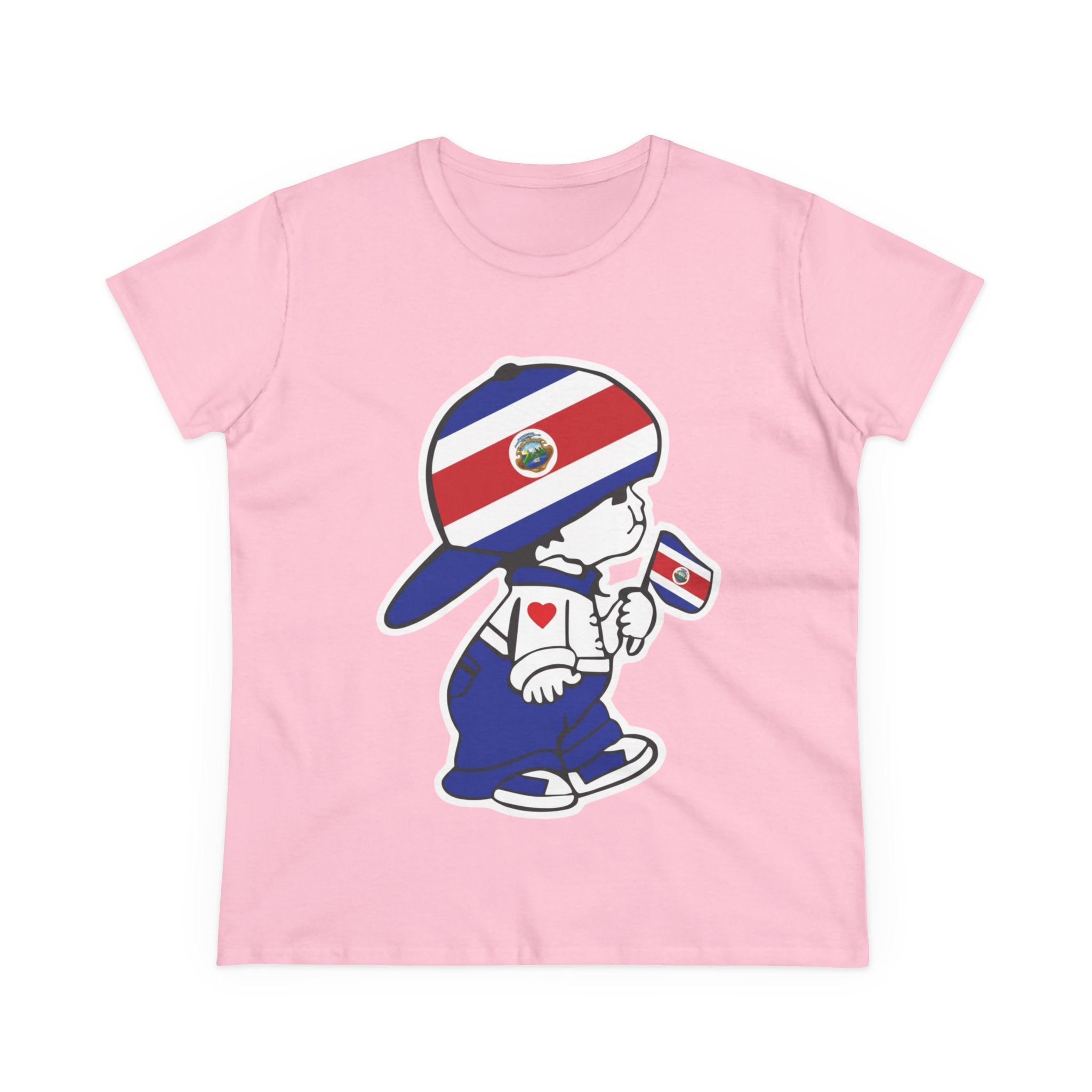 ALGODÓN DE MEDIO GROSOR Camiseta de Mujeres Costa Rica El Niño Tico Oroginal