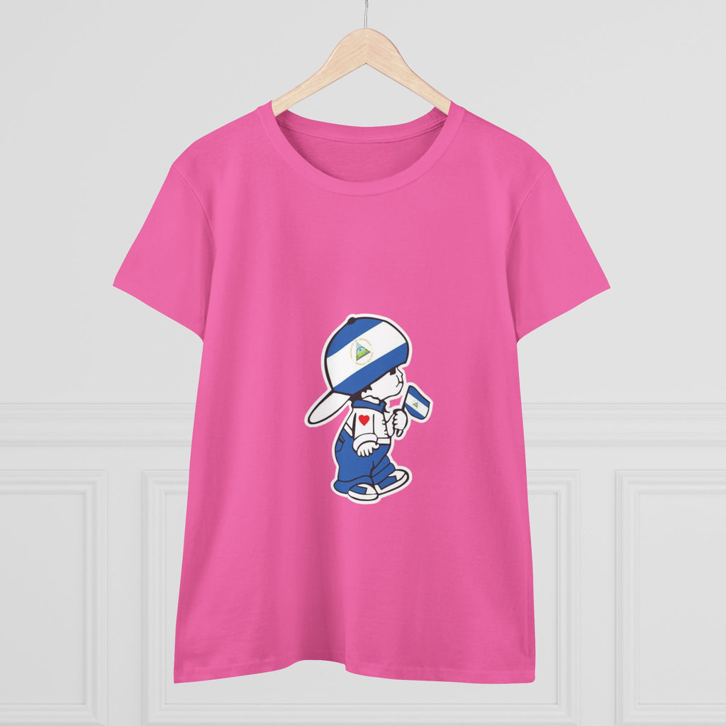 ALGODÓN DE MEDIO GROSOR Camiseta de Mujeres Nicaragua El Niño Nico Original