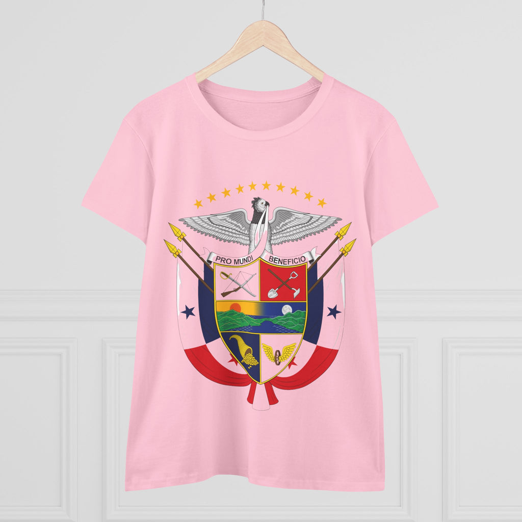 ALGODÓN DE MEDIO GROSOR Camiseta de Mujeres Panamá Escudo Nacional de Panamá