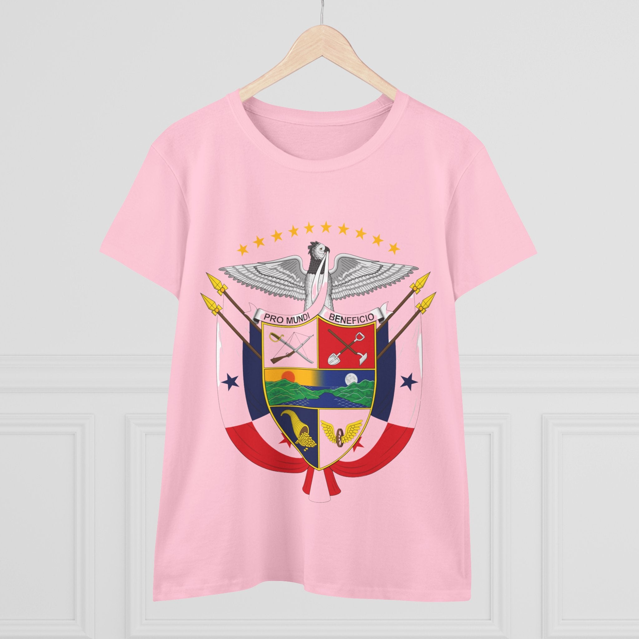 ALGODÓN DE MEDIO GROSOR Camiseta de Mujeres Panamá Escudo Nacional de Panamá