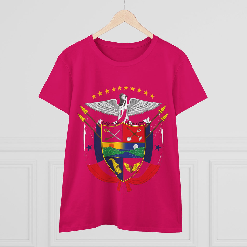 ALGODÓN DE MEDIO GROSOR Camiseta de Mujeres Panamá Escudo Nacional de Panamá