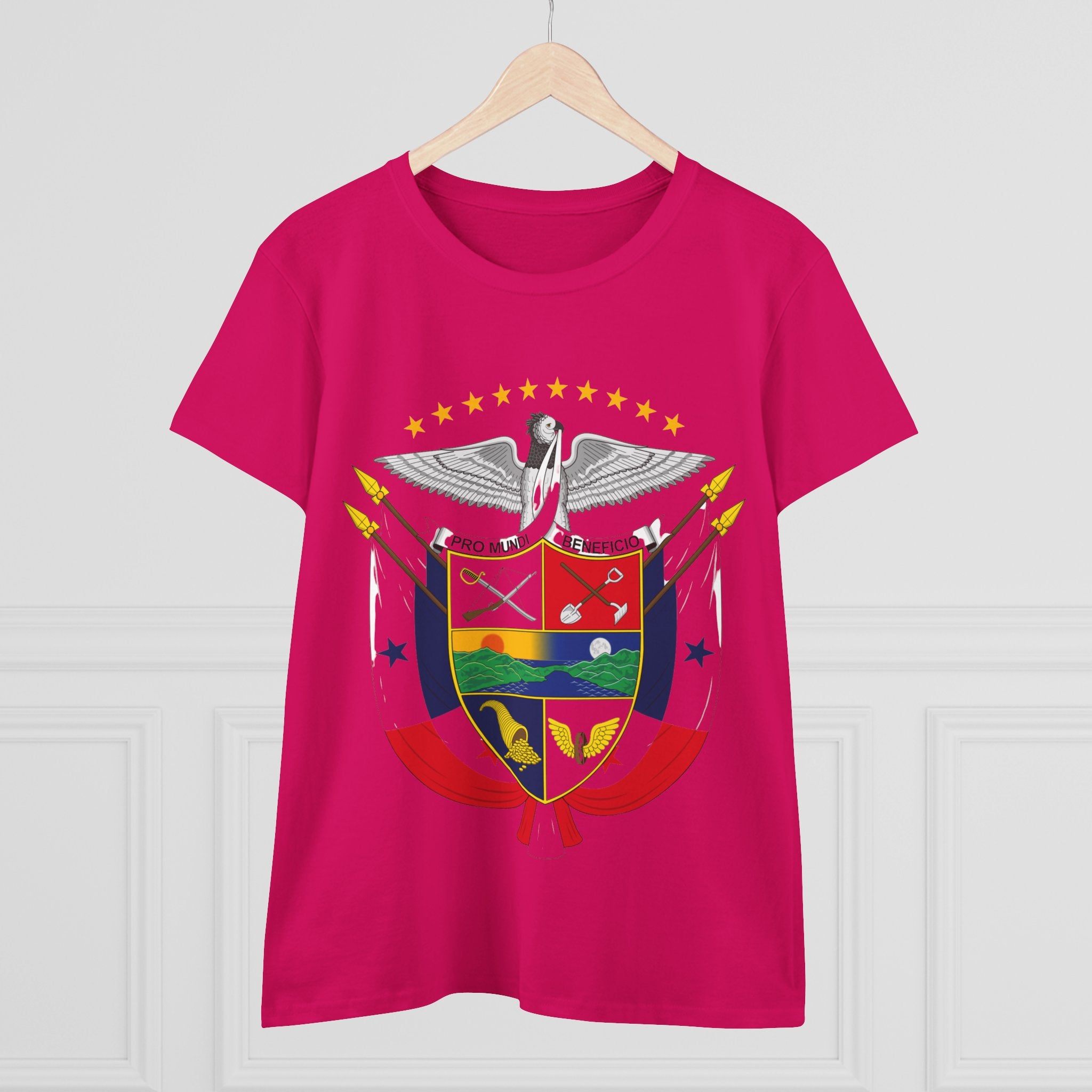 ALGODÓN DE MEDIO GROSOR Camiseta de Mujeres Panamá Escudo Nacional de Panamá