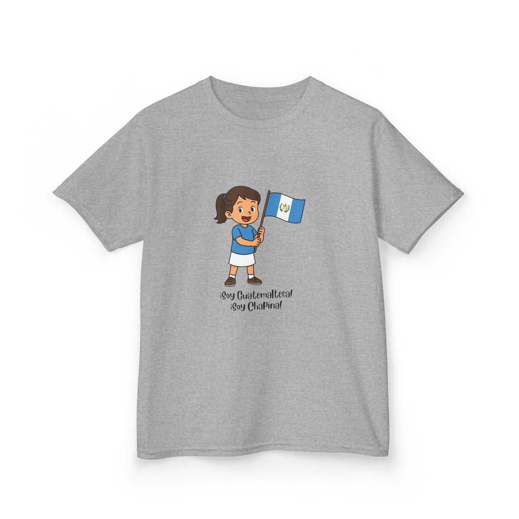 ALGODÓN GRUESO Camiseta de Niñas Guatemala Soy Guatemalteca Soy Chapína