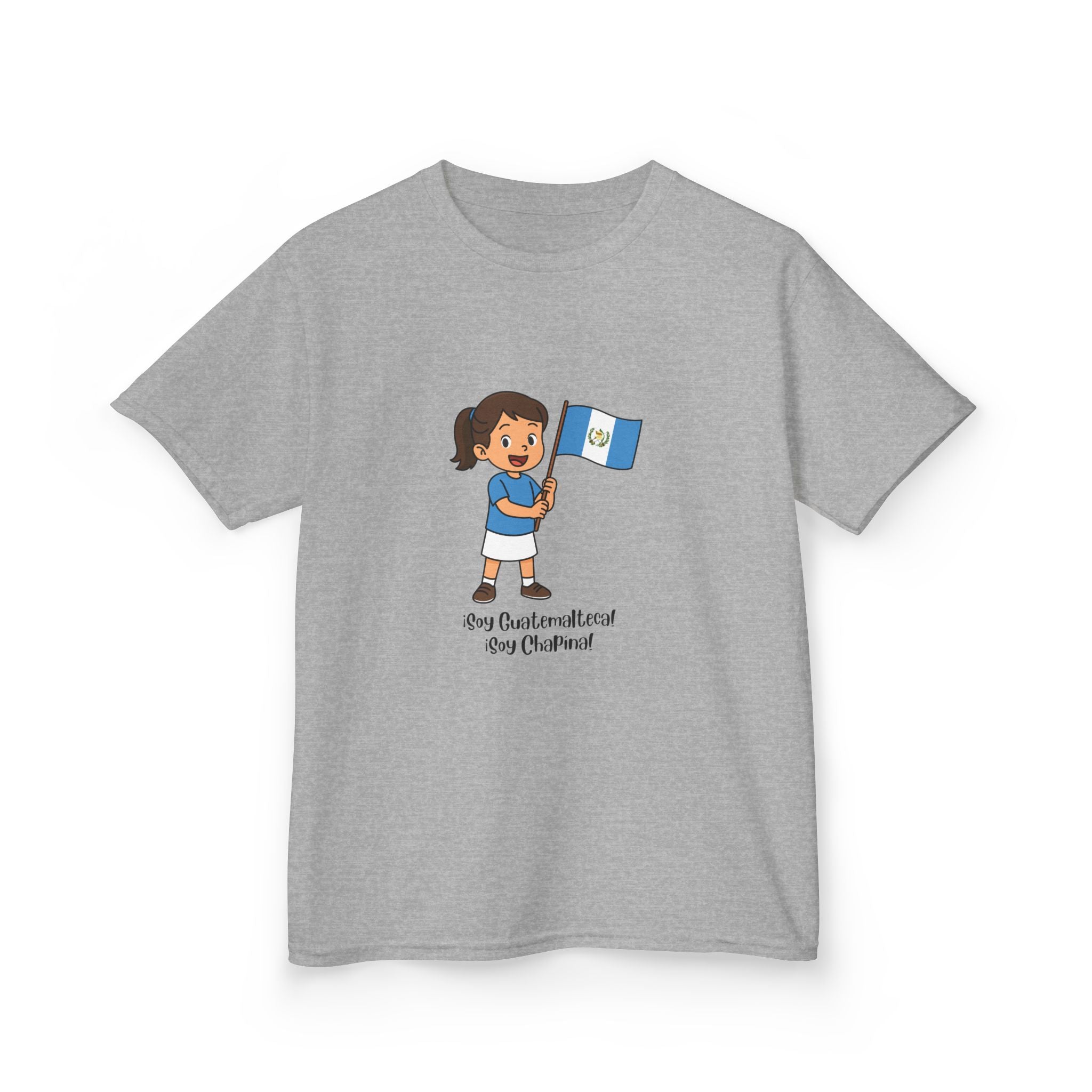 ALGODÓN GRUESO Camiseta de Niñas Guatemala Soy Guatemalteca Soy Chapína