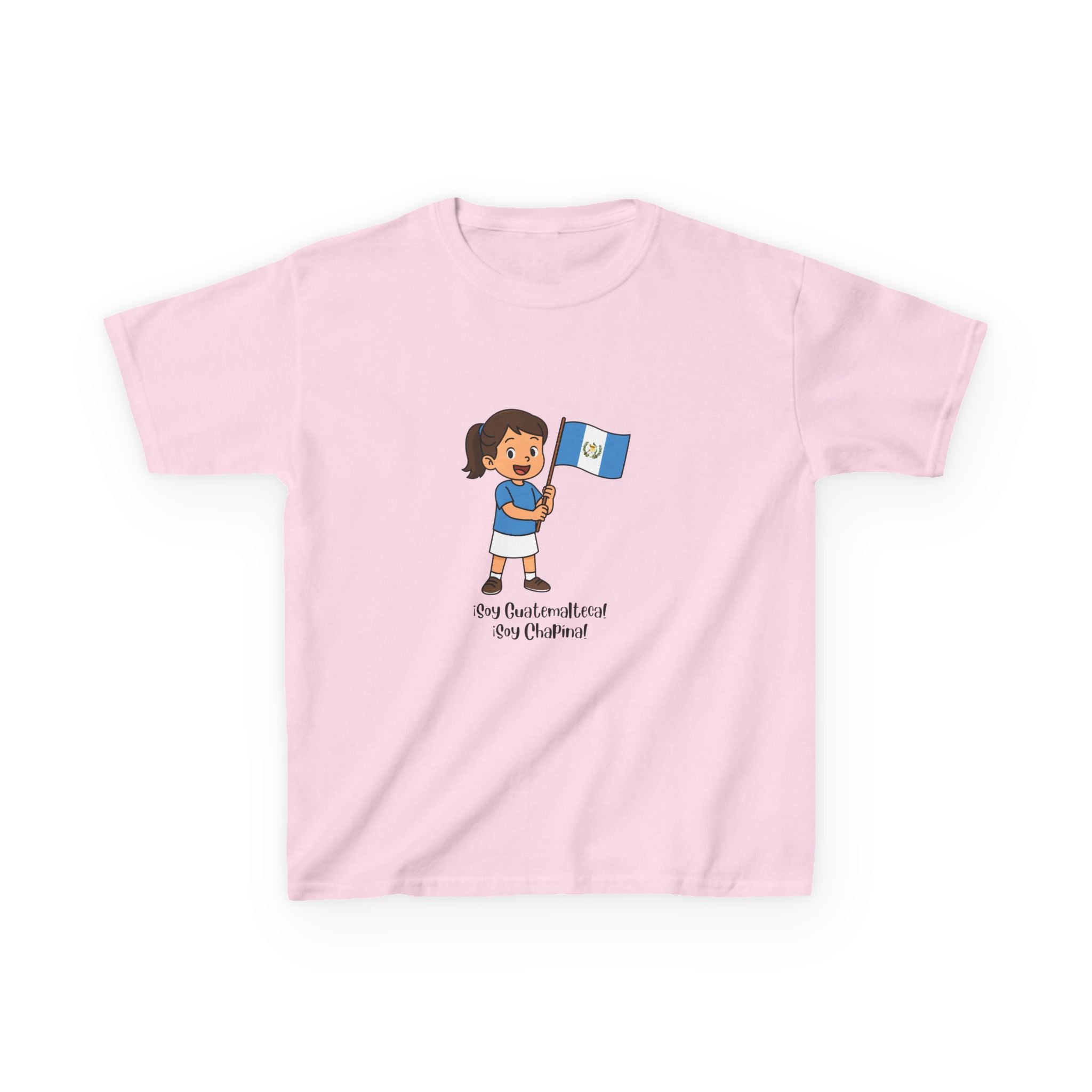ALGODÓN GRUESO Camiseta de Niñas Guatemala Soy Guatemalteca Soy Chapína