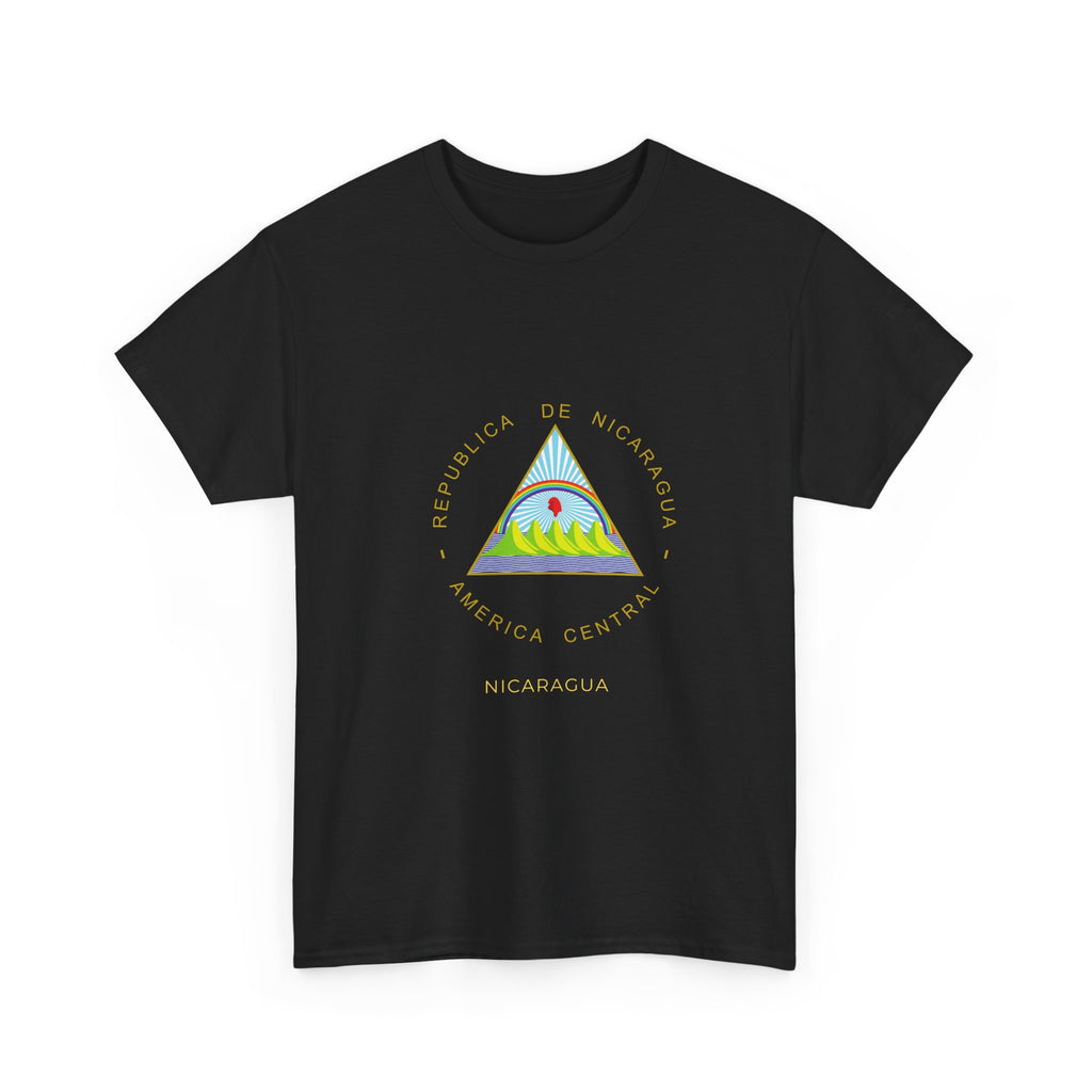 ALGODÓN GRUESO Camiseta de Hombres Nicaragua Escudo Nacional de Nicaragua