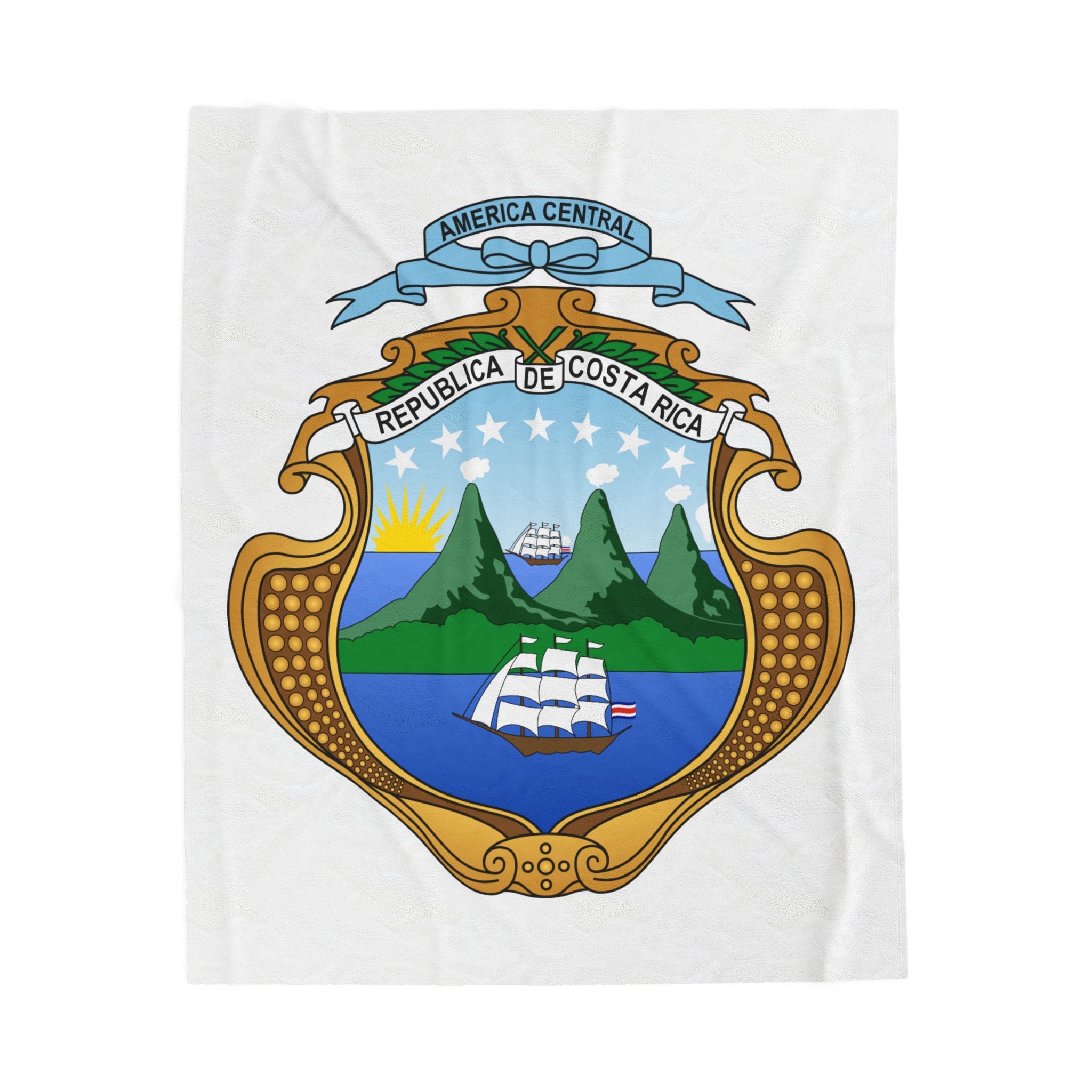 Colcha de terciopelo de algodón Costa Rica Escudo Nacional de Costa Rica