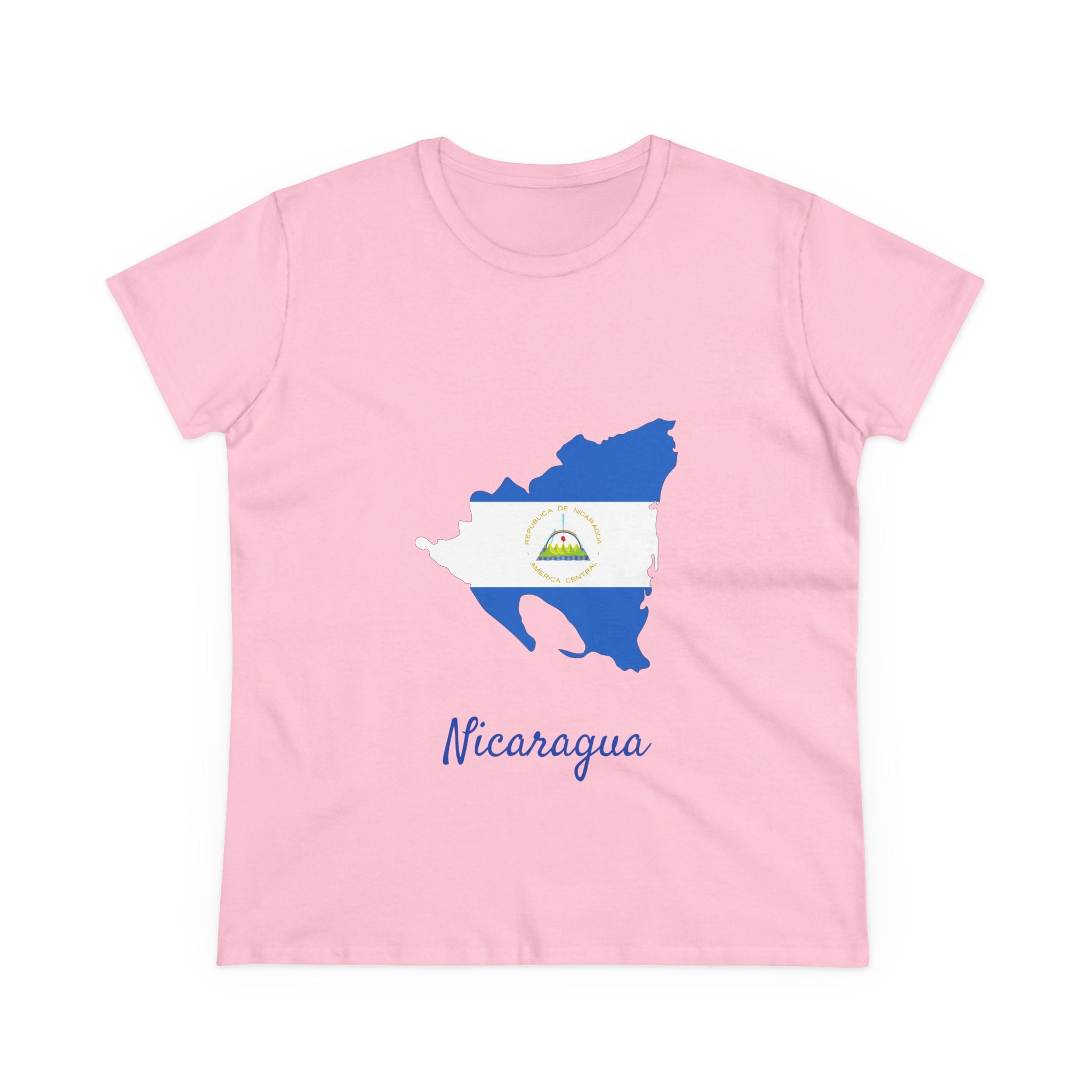 ALGÓDON DE MEDIO GROSOR Camiseta de Mujeres Nicaragua Diseño Nicaragua