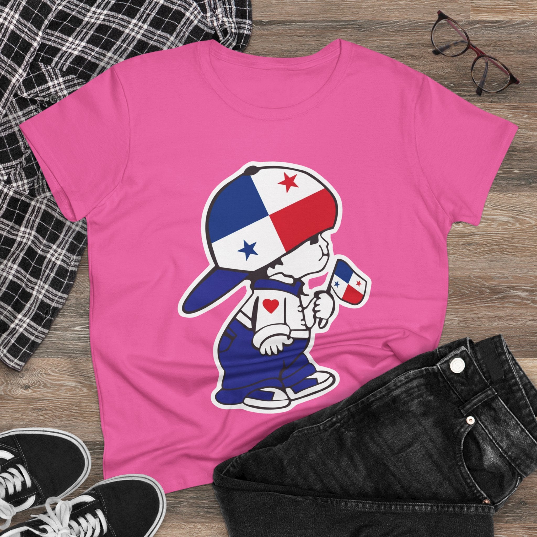 ALGODÓN DE MEDIO GROSOR Camiseta de Mujeres Panamá El Niño Canalero Original