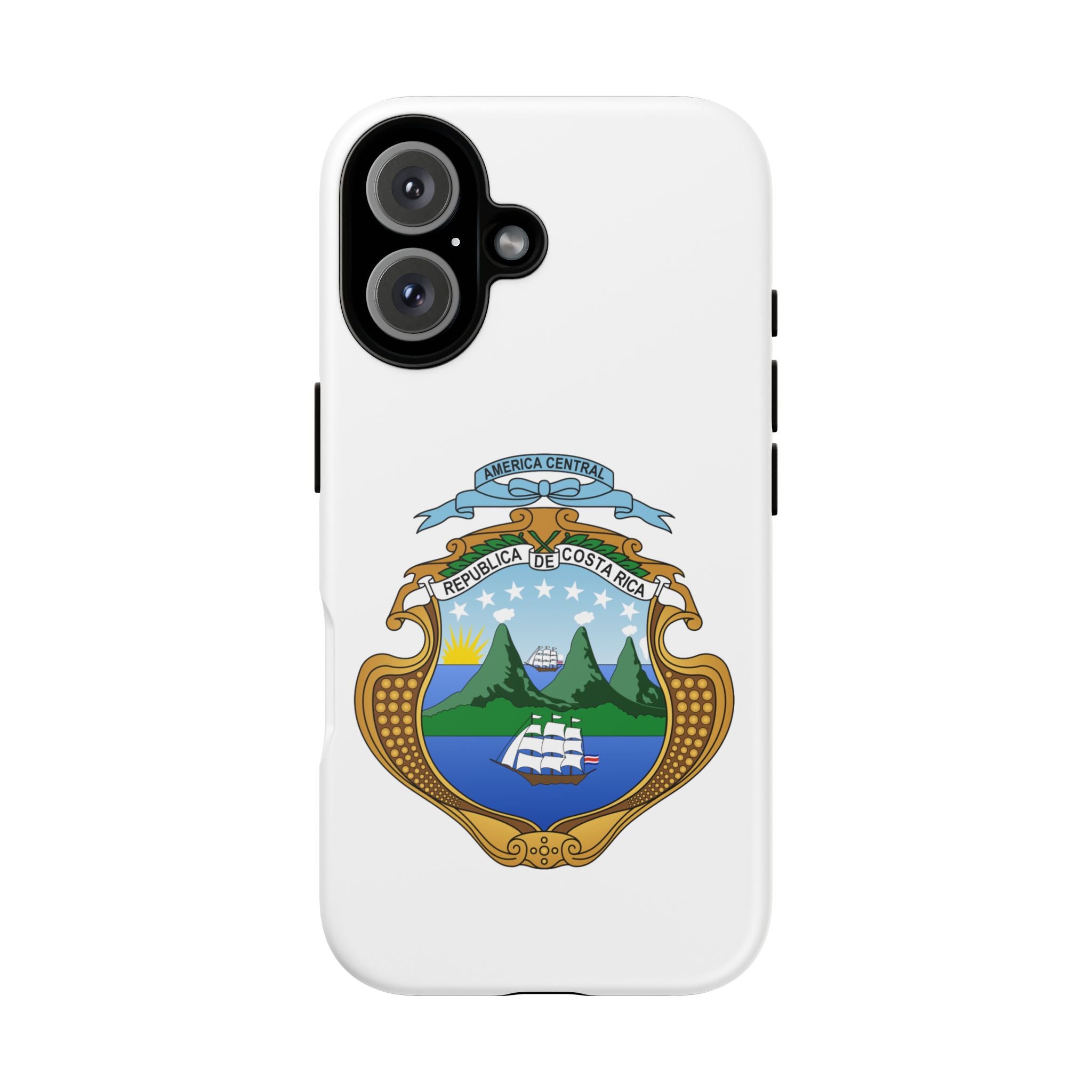 Funda Rigída Protectora para Teléfono iPhone 16 Costa Rica Escudo Nacional de Costa Rica