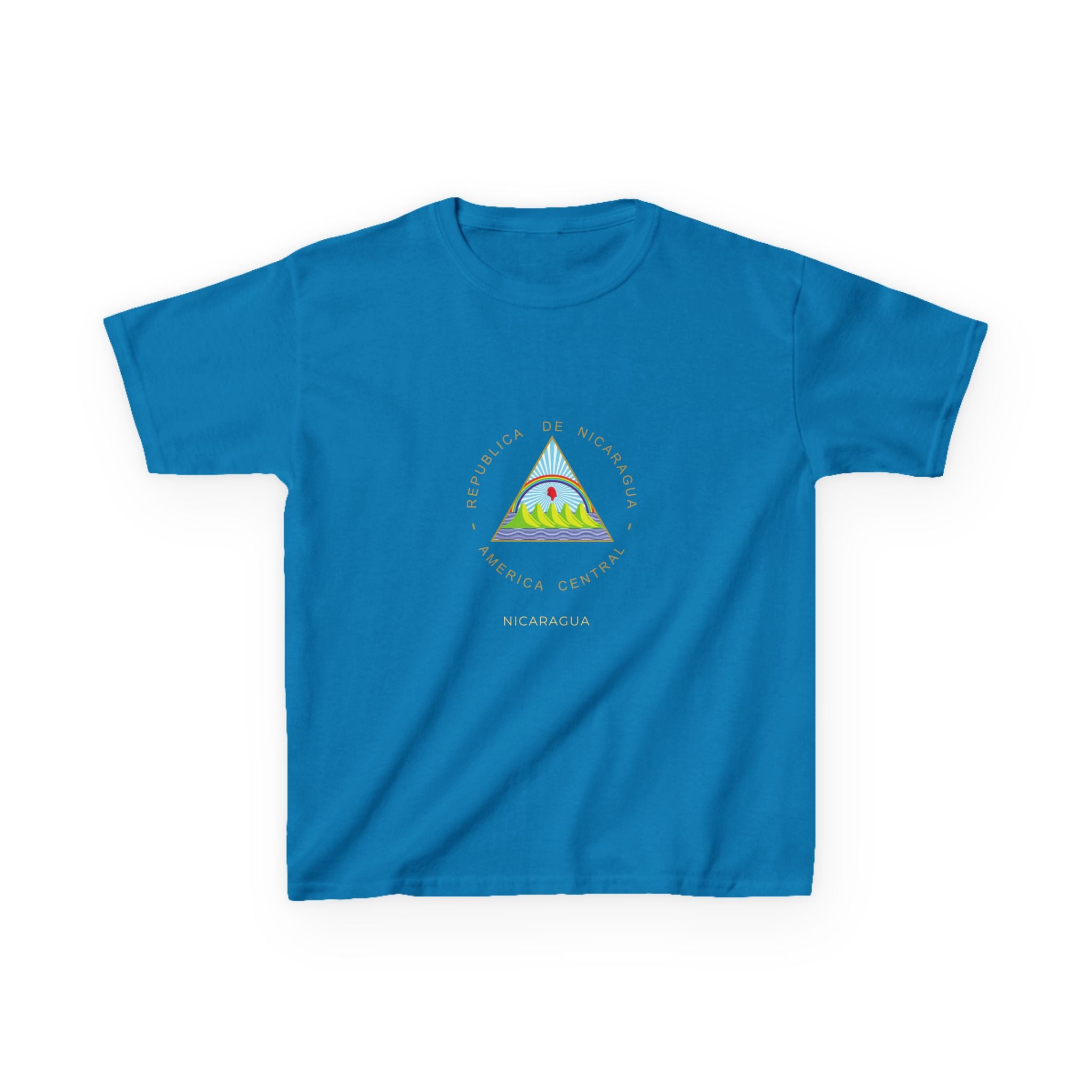 ALGODÓN GRUESO Camiseta de Niños Nicaragua Escudo Nacional de Nicaragua
