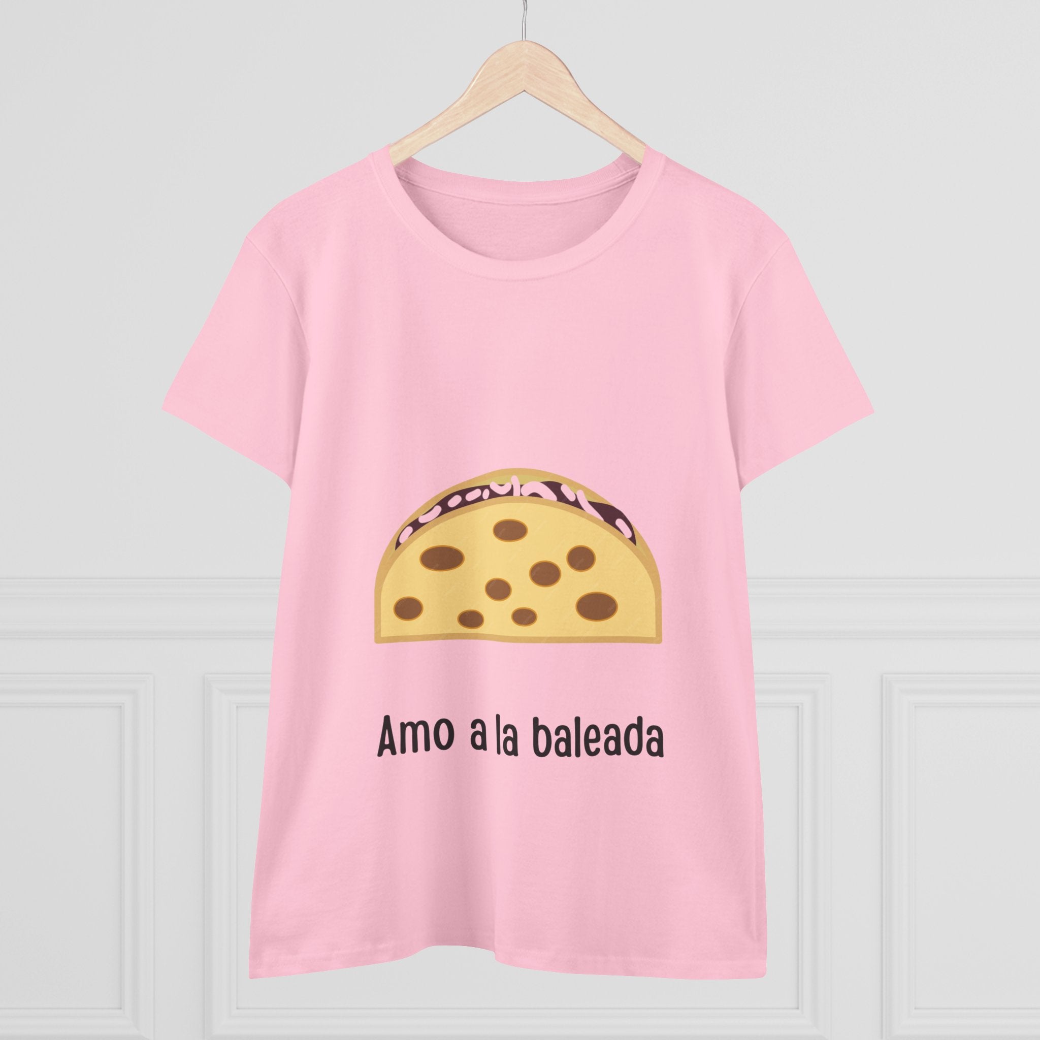 ALGODÓN DE MEDIO GROSOR Camiseta de Mujeres Amo a la baleada