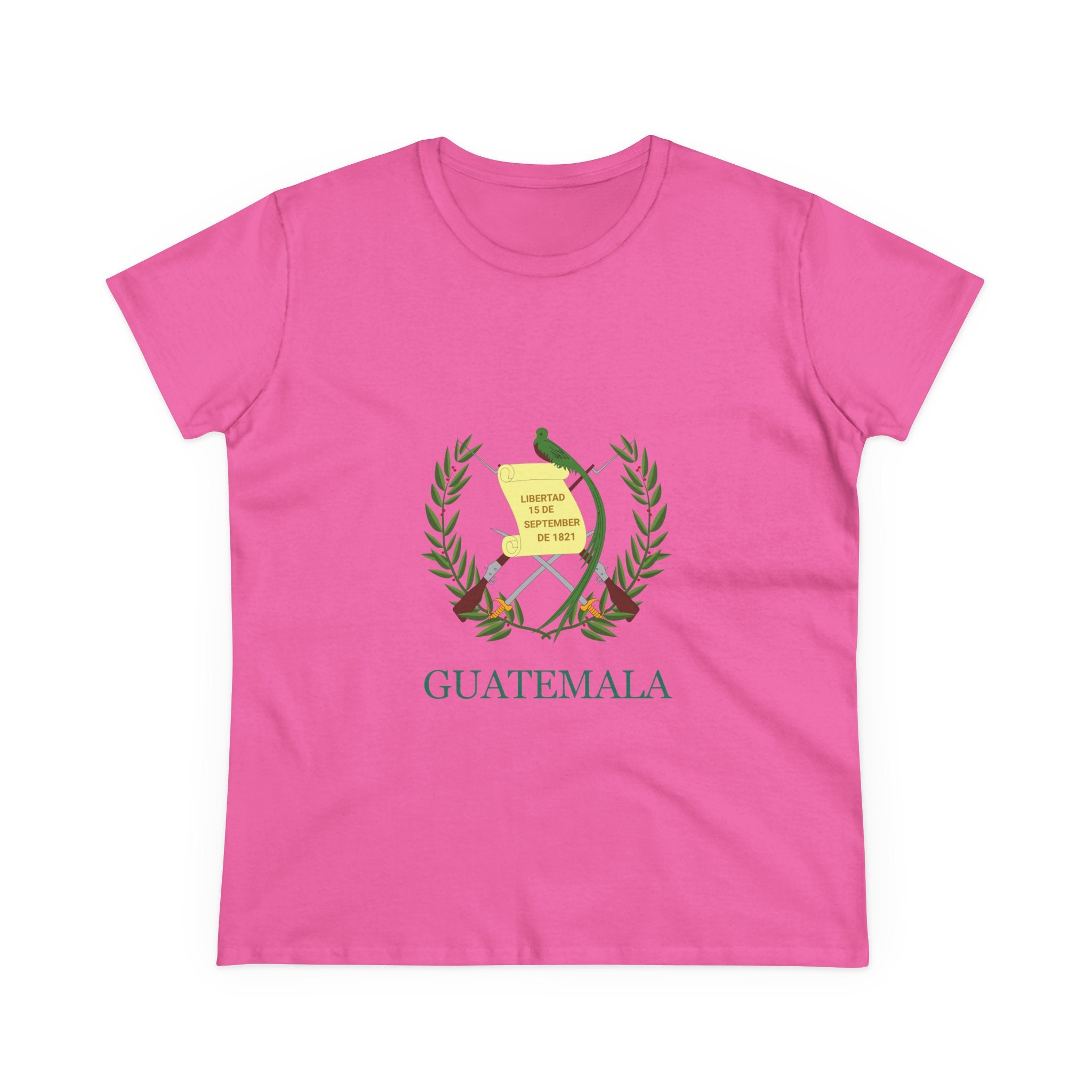 ALGODÓN DE GROSOR MEDIO Camiseta de Mujeres Escudo Nacional de Guatemala