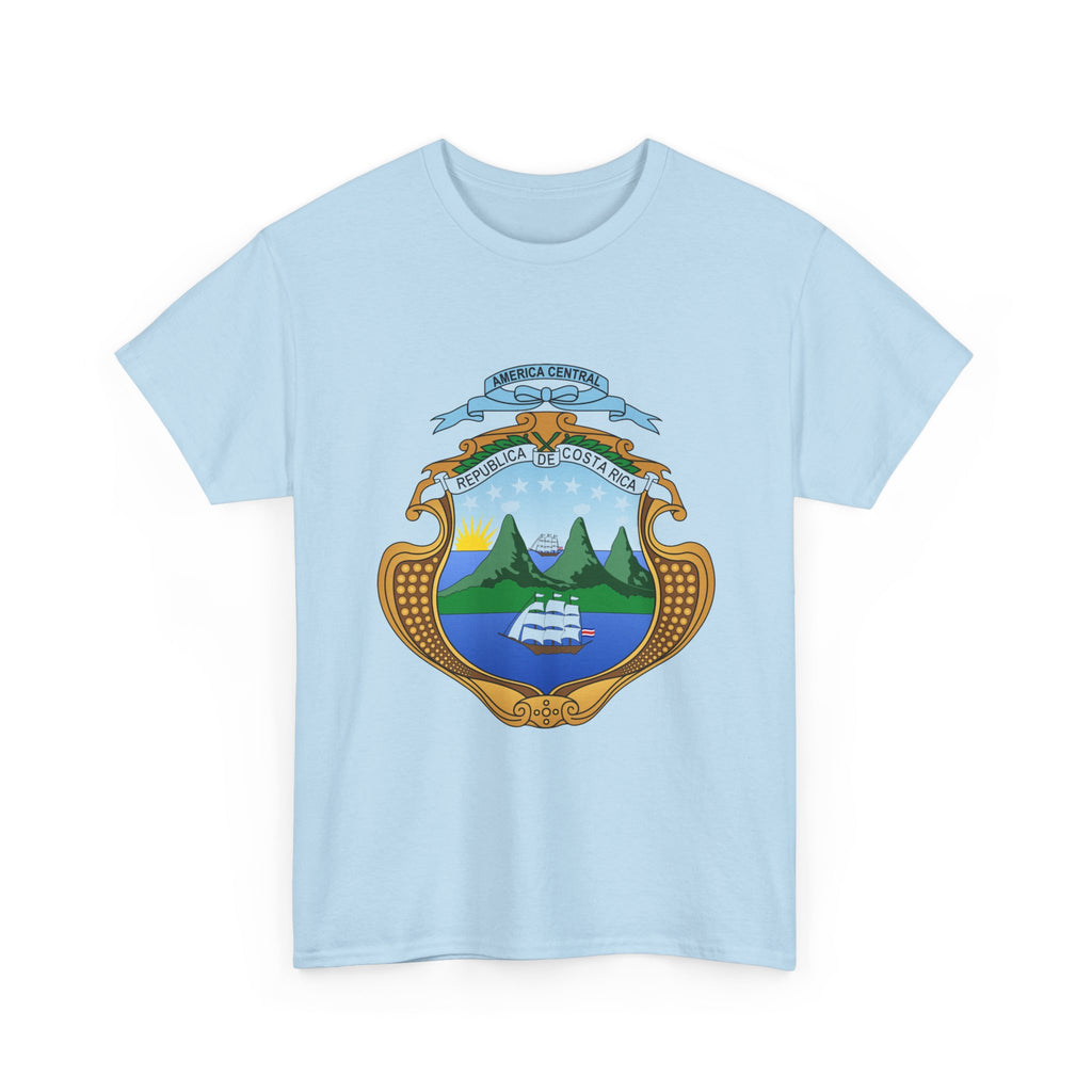 ALGODÓN GRUESO Camiseta de Hombres Costa Rica Escudo Nacional de Costa Rica