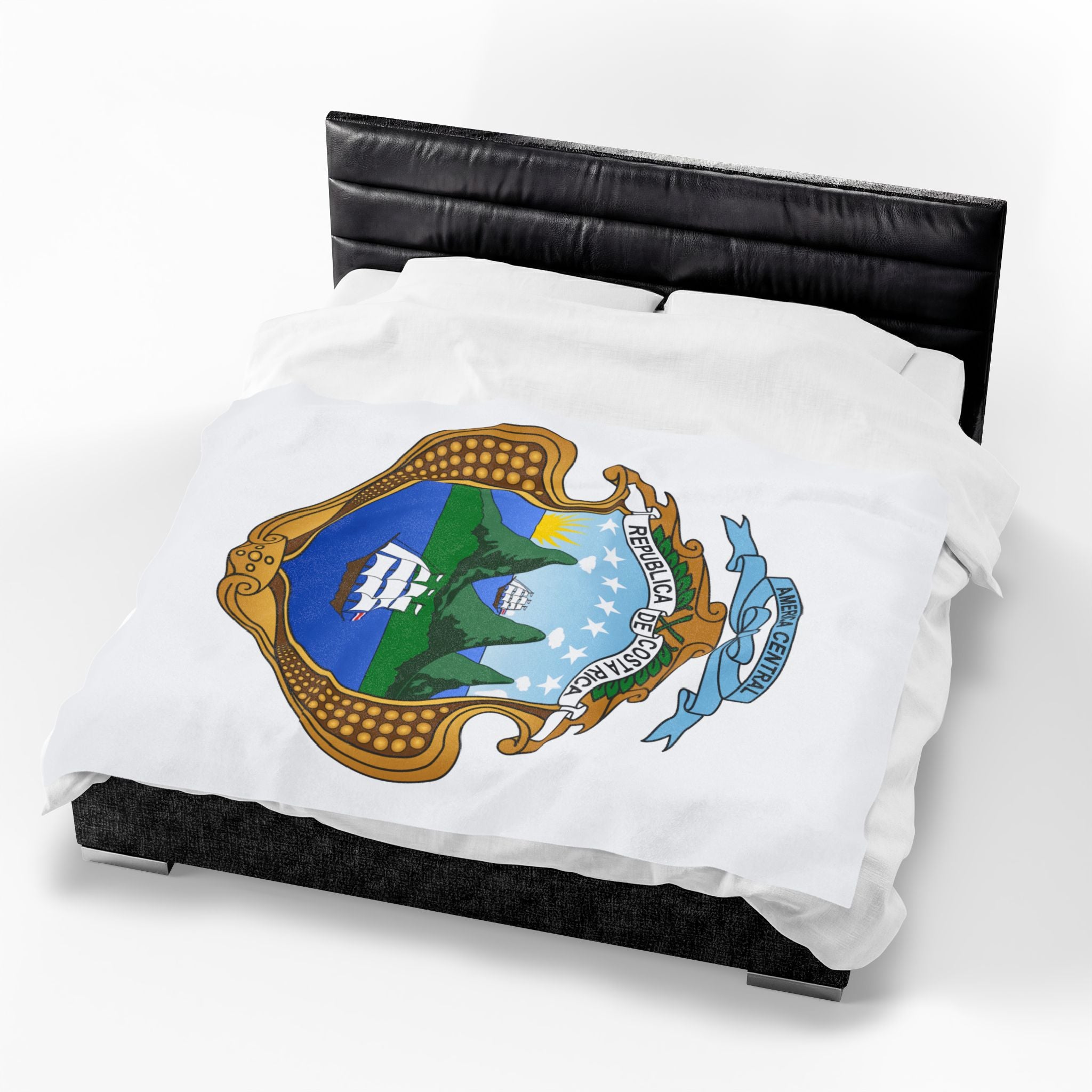 Colcha de terciopelo de algodón Costa Rica Escudo Nacional de Costa Rica