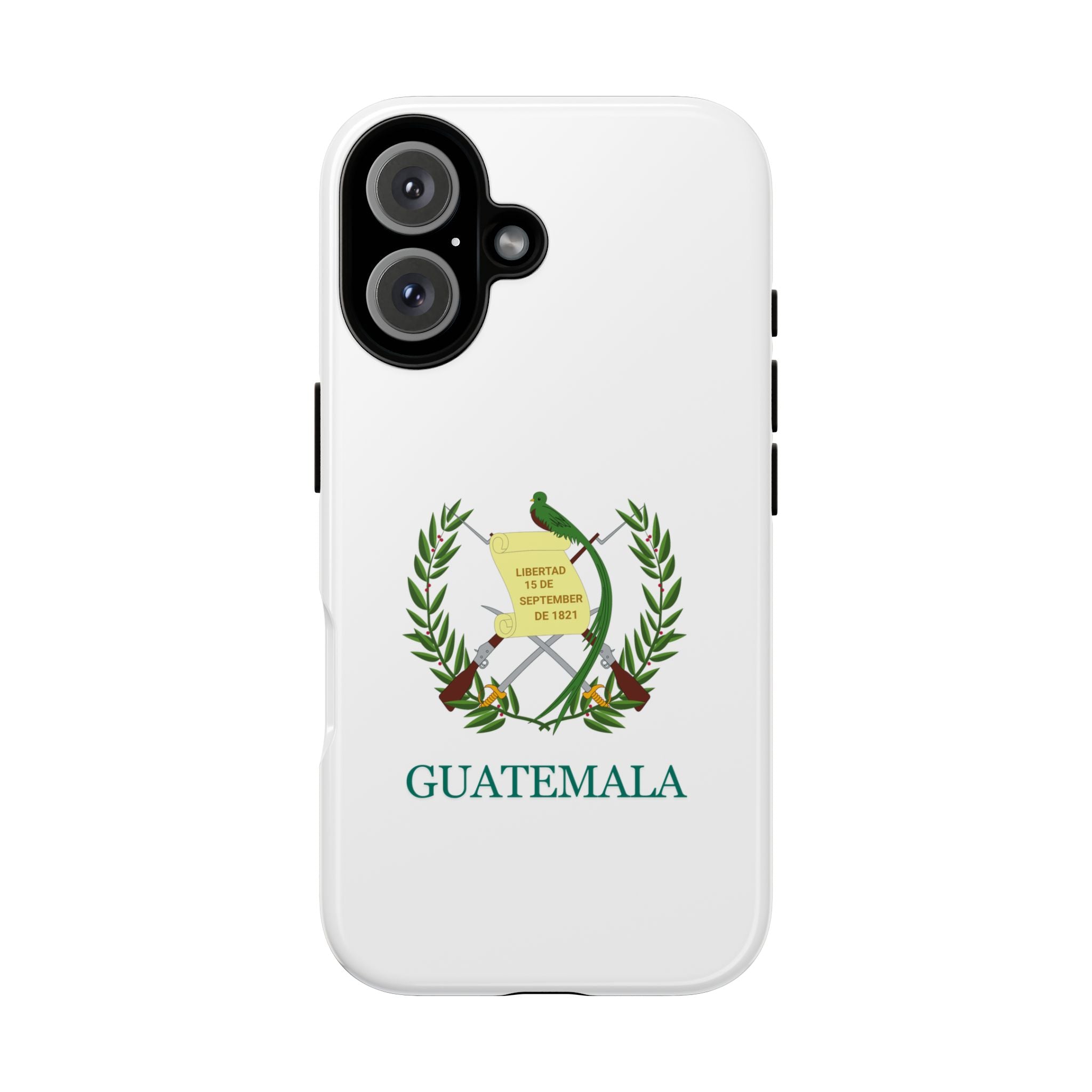Funda Rigída Protectora para Teléfono iPhone 16 Guatemala Escudo Nacional de Guatemala