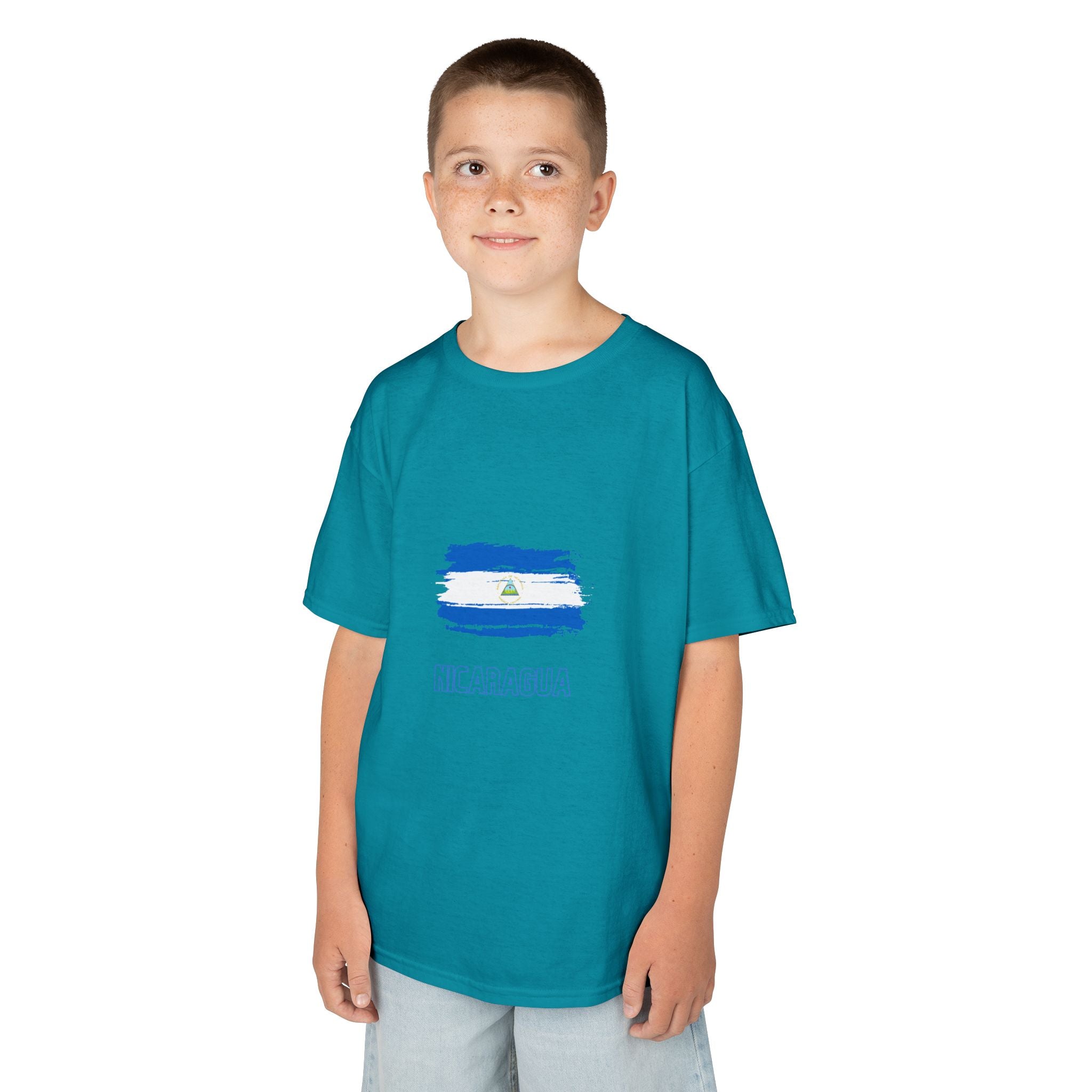 ALGODÓN GRUESO Camiseta de Niños Nicaragua Bandera de Nicaragua