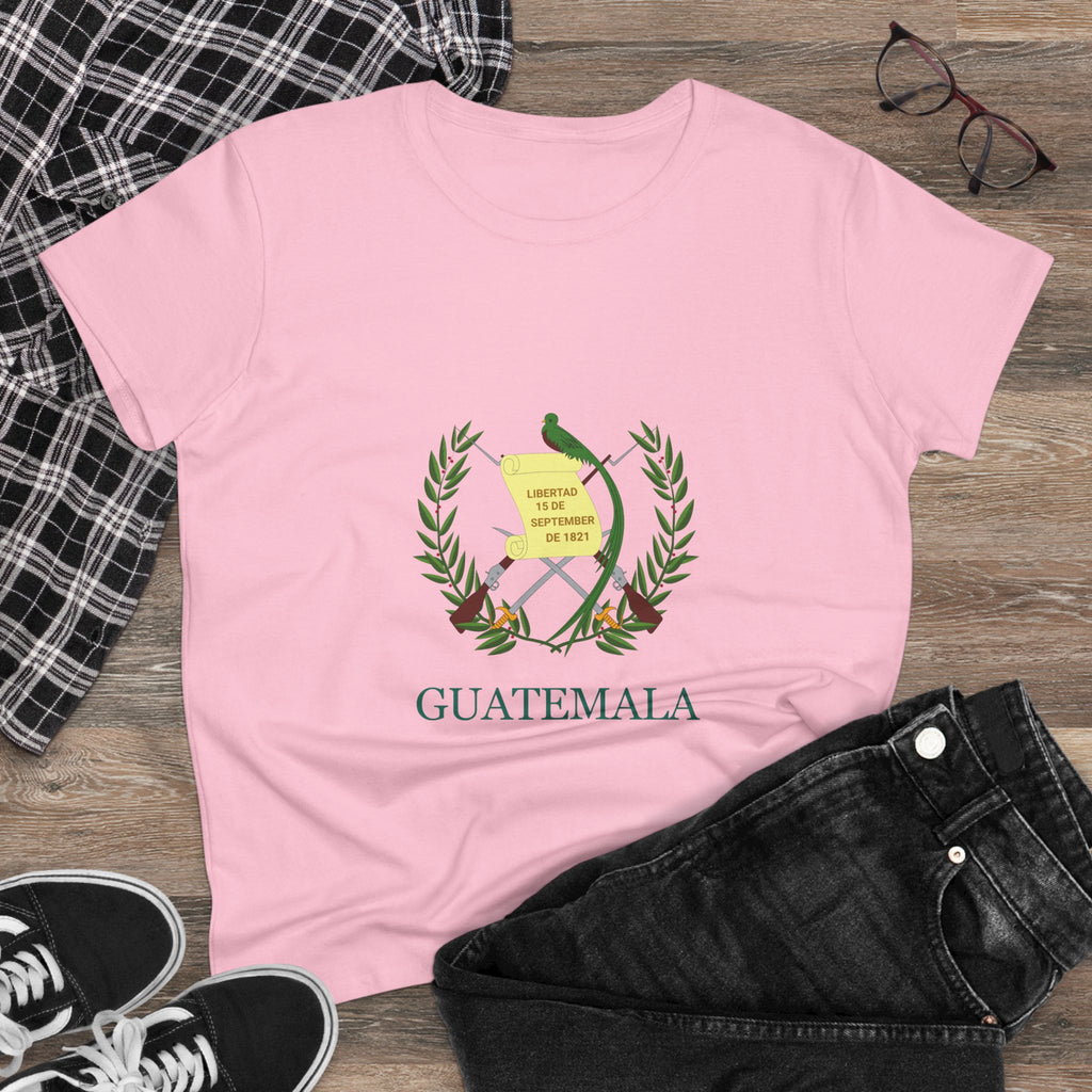 ALGODÓN DE GROSOR MEDIO Camiseta de Mujeres Escudo Nacional de Guatemala
