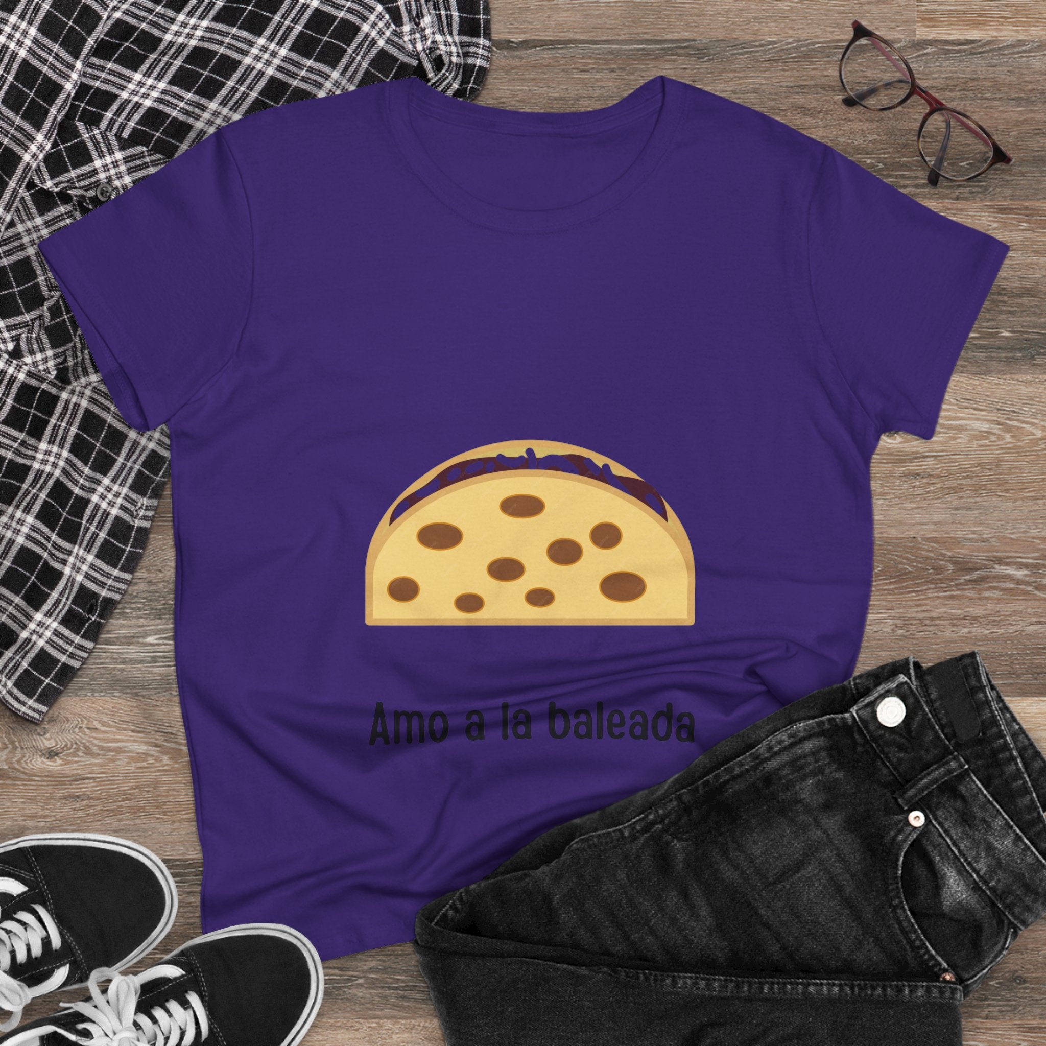 ALGODÓN DE MEDIO GROSOR Camiseta de Mujeres Amo a la baleada