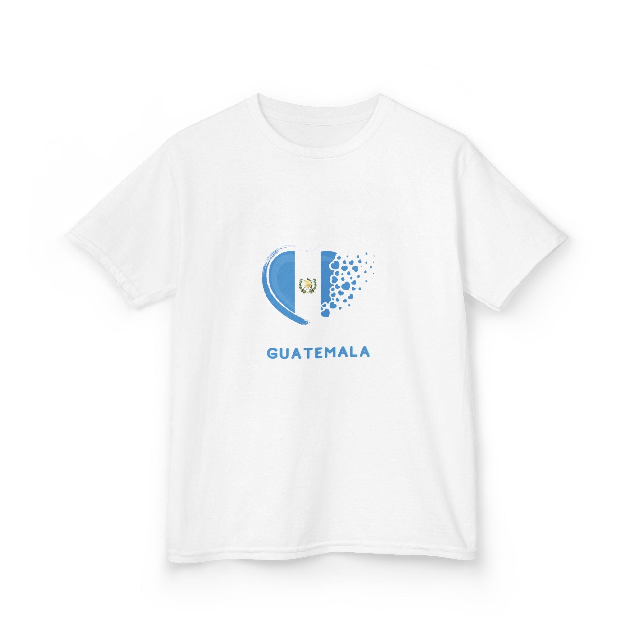 ALGODÓN GROSOR Camiseta de Niñas Diseño Corazón de Guatemala