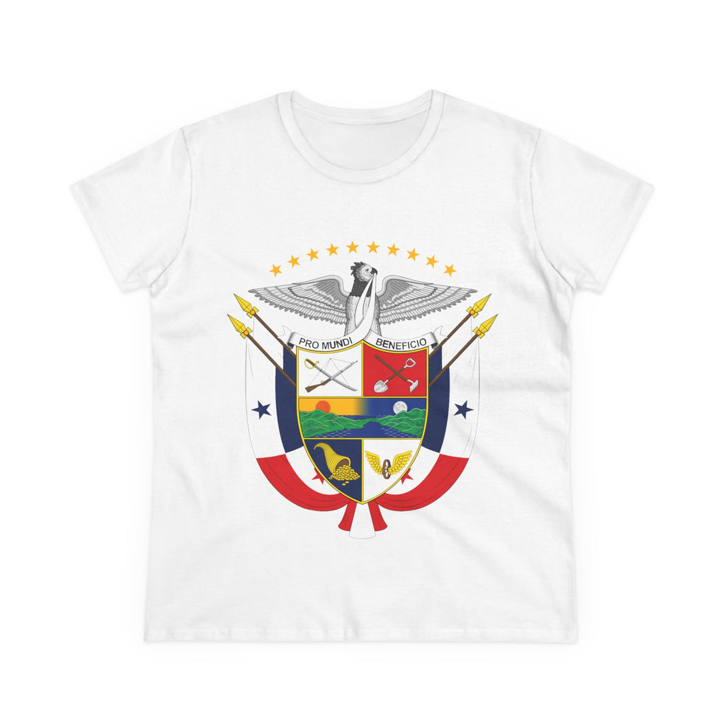 ALGODÓN DE MEDIO GROSOR Camiseta de Mujeres Panamá Escudo Nacional de Panamá