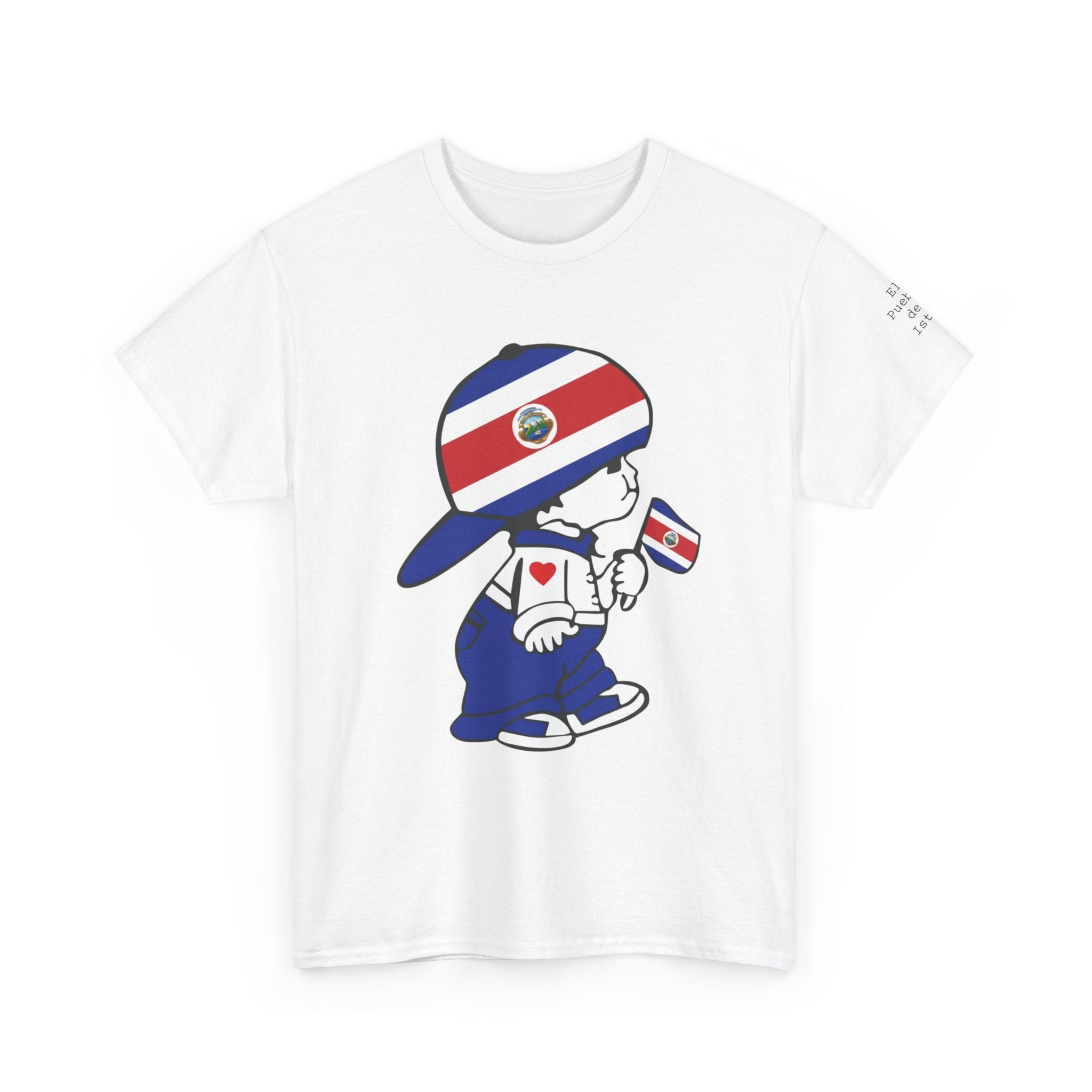 ALGODÓN GRUESO Camiseta de Hombres Costa Rica El Niño Tico Original
