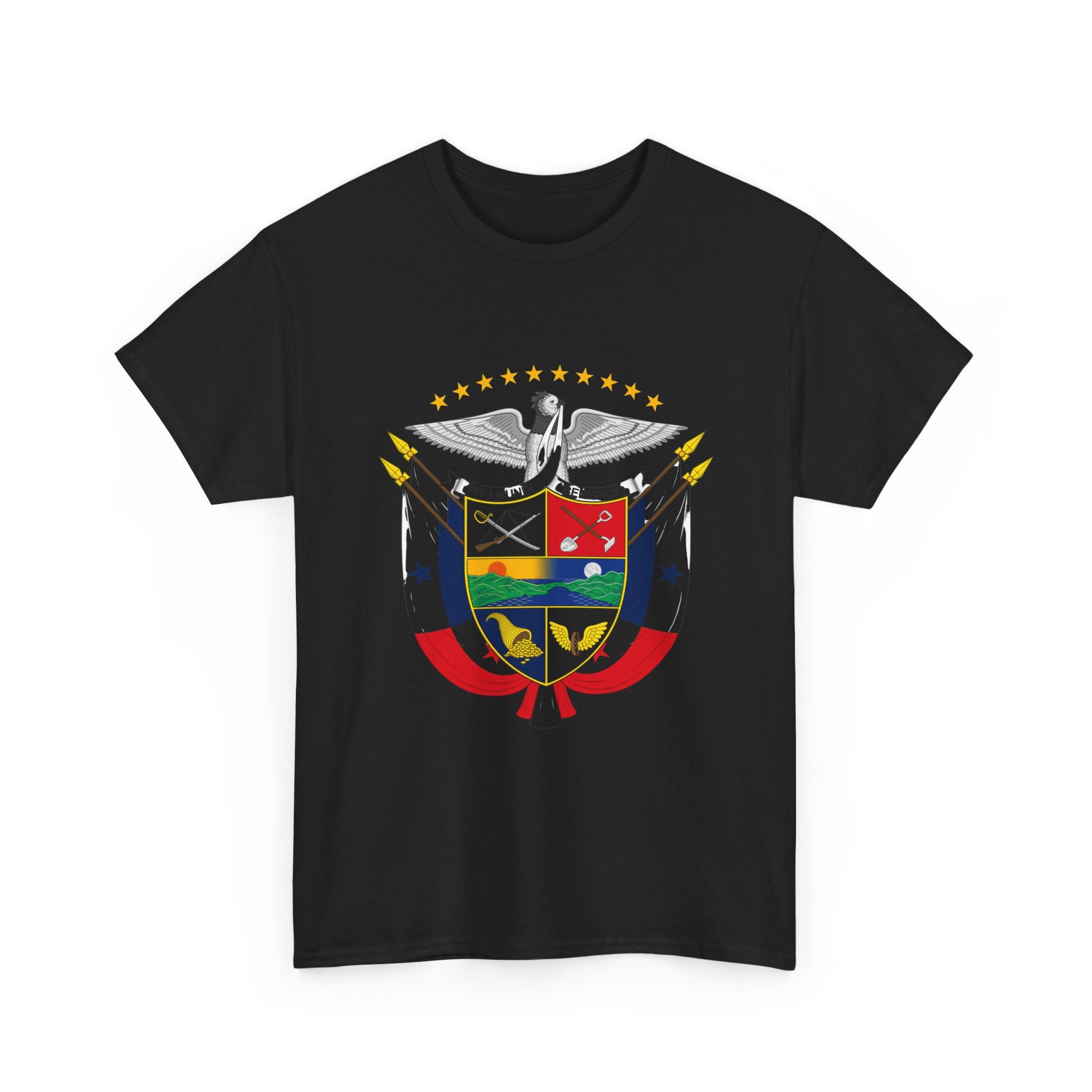 ALGODÓN GRUESO Camiseta de Hombres Panamá Escudo Nacional de Panamá