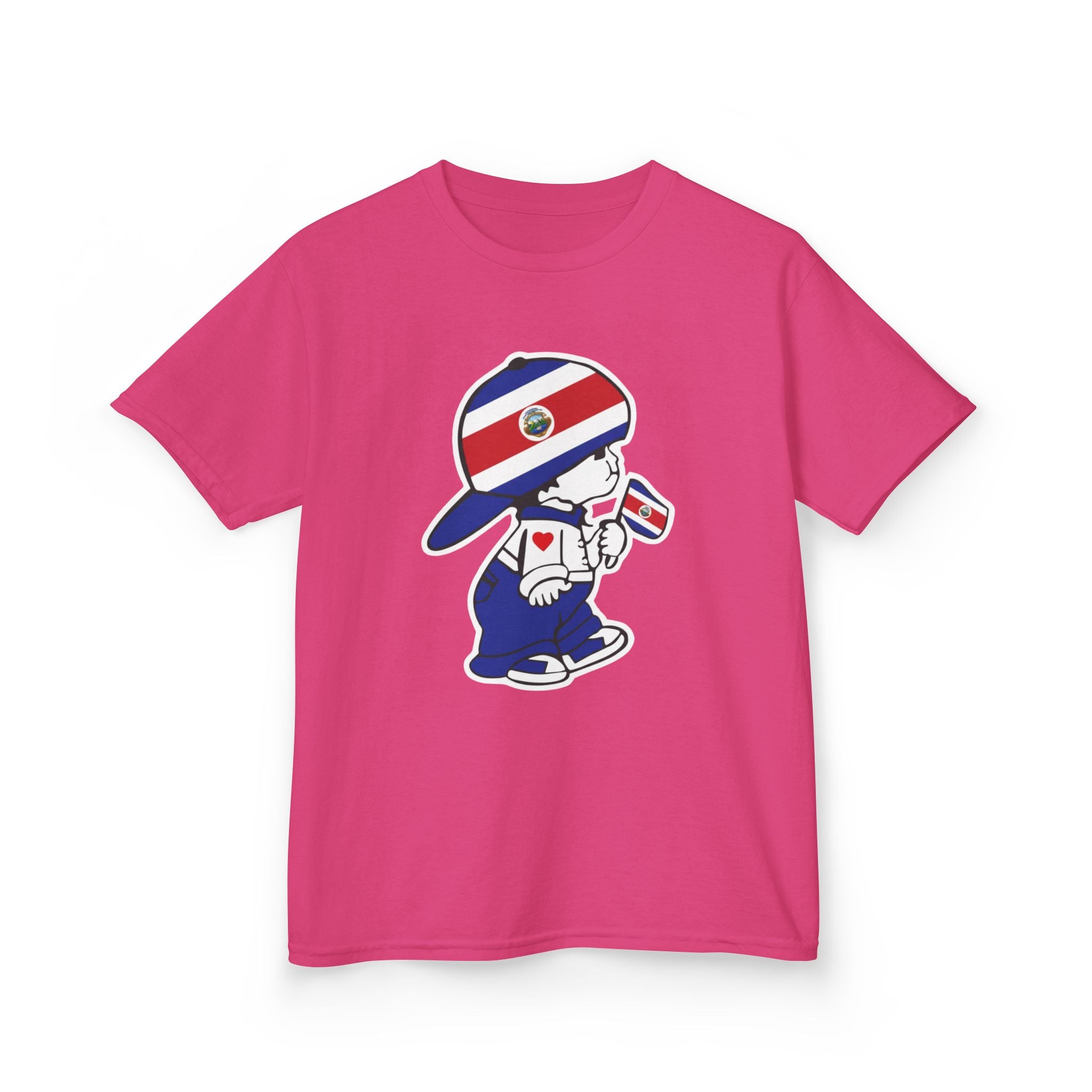 ALGODÓN GRUESO Camiseta de Niñas Costa Rica El Niño Tico Original