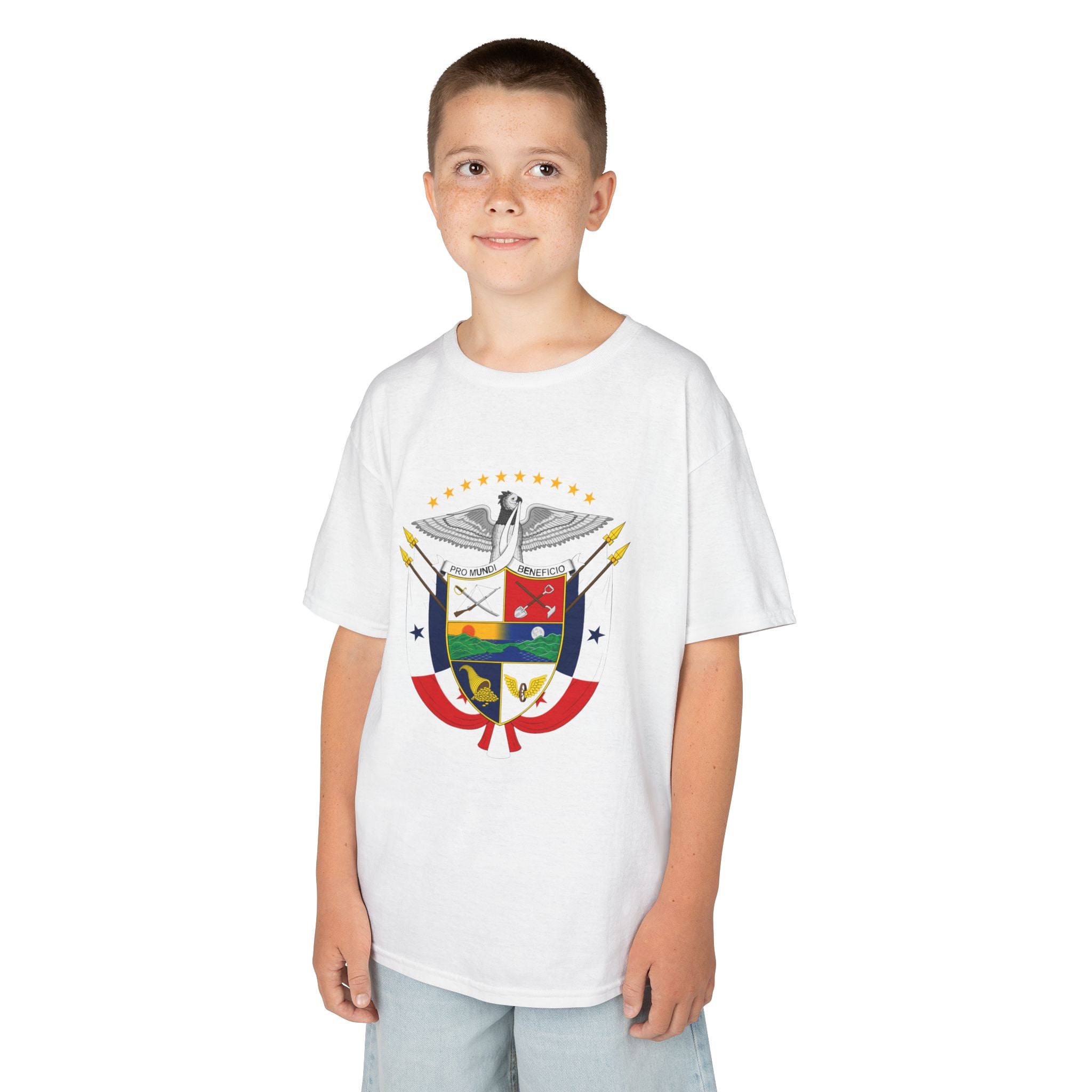 ALGODÓN GRUESO Camiseta de Niños Panamá Escudo Nacional de Panamá