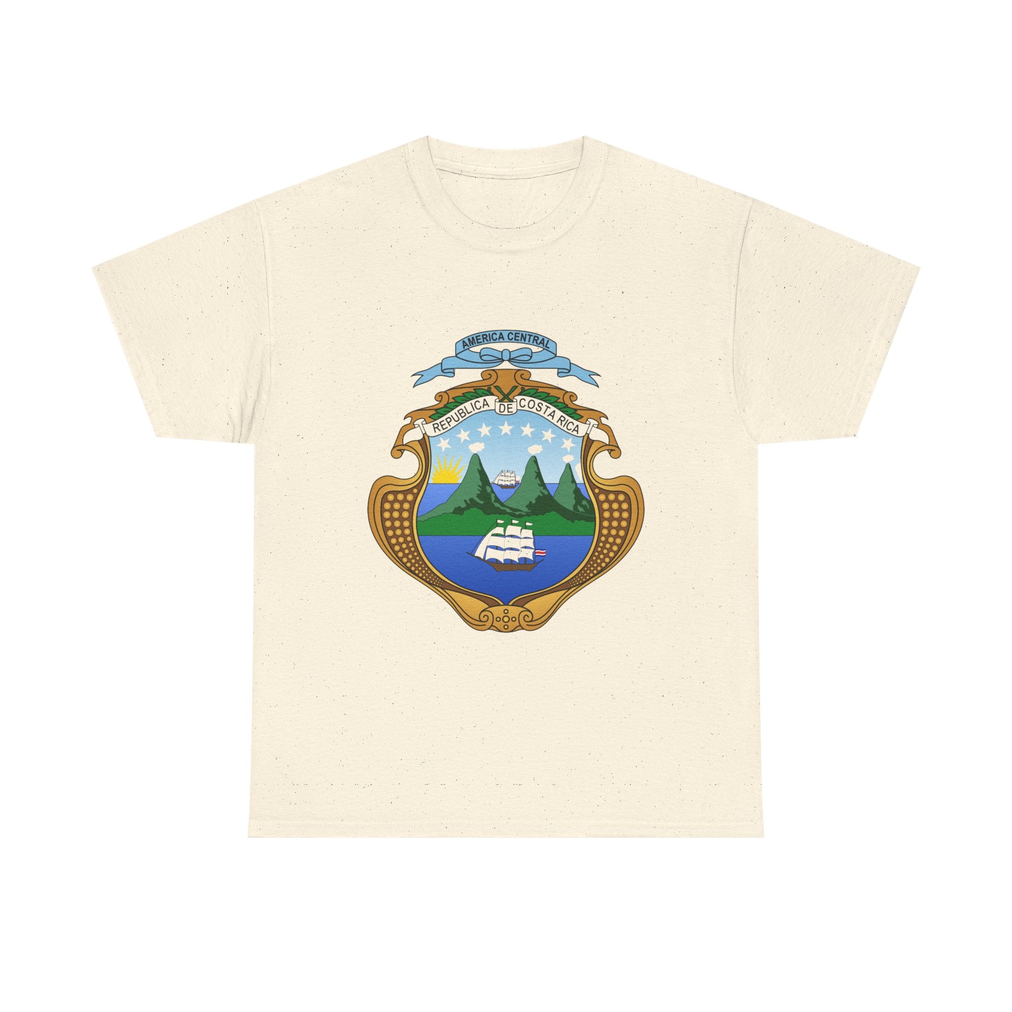 ALGODÓN GRUESO Camiseta de Hombres Costa Rica Escudo Nacional de Costa Rica