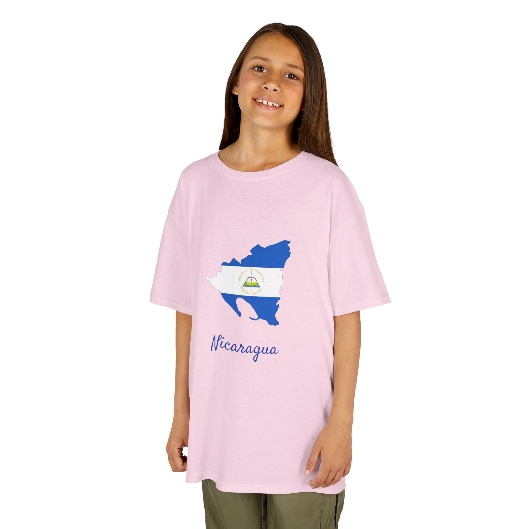 ALGODÓN GRUESO Camiseta de Niñas Nicaragua Diseño Nicaragua