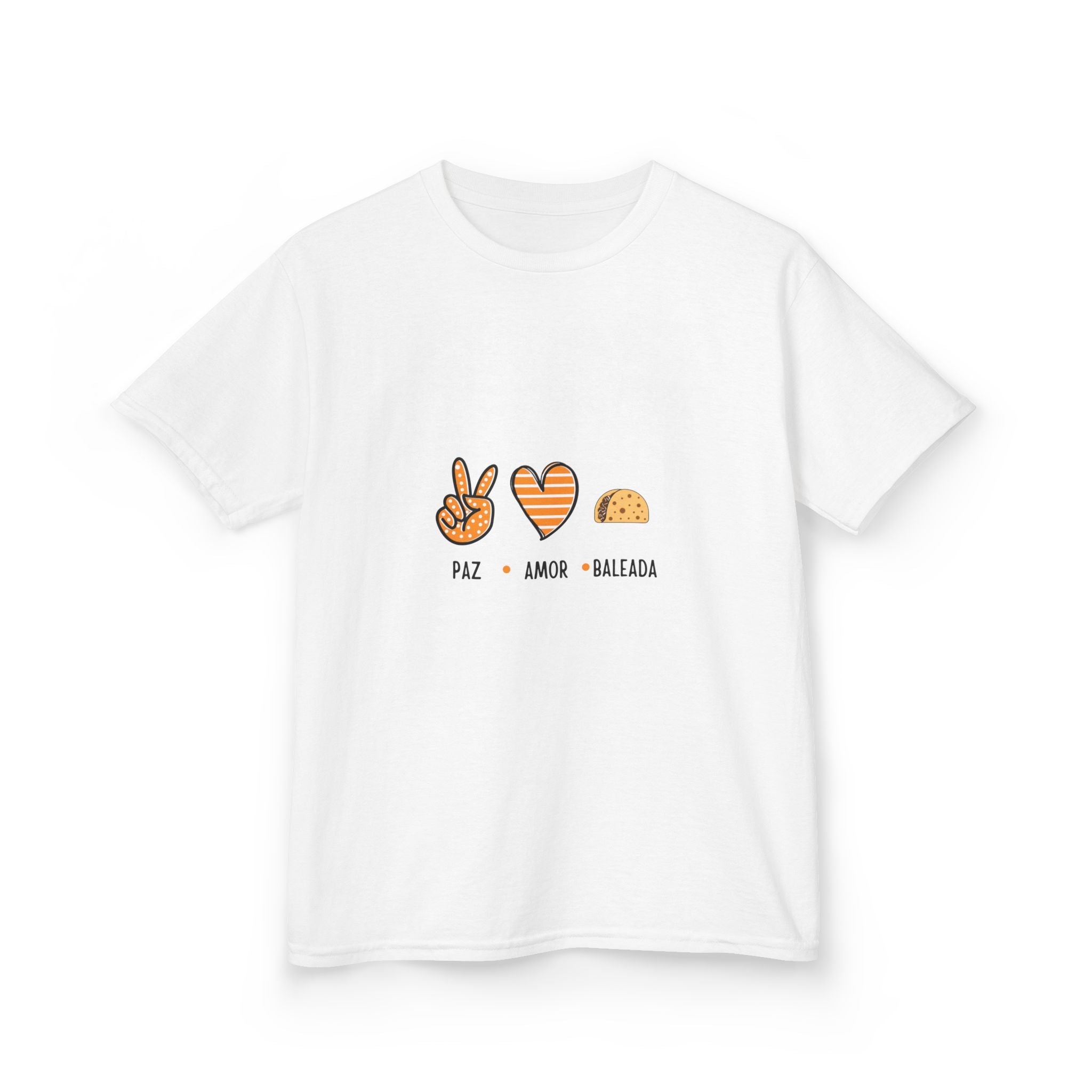 ALGODÓN GRUESO Camiseta de Niñas Paz Amor Baleada