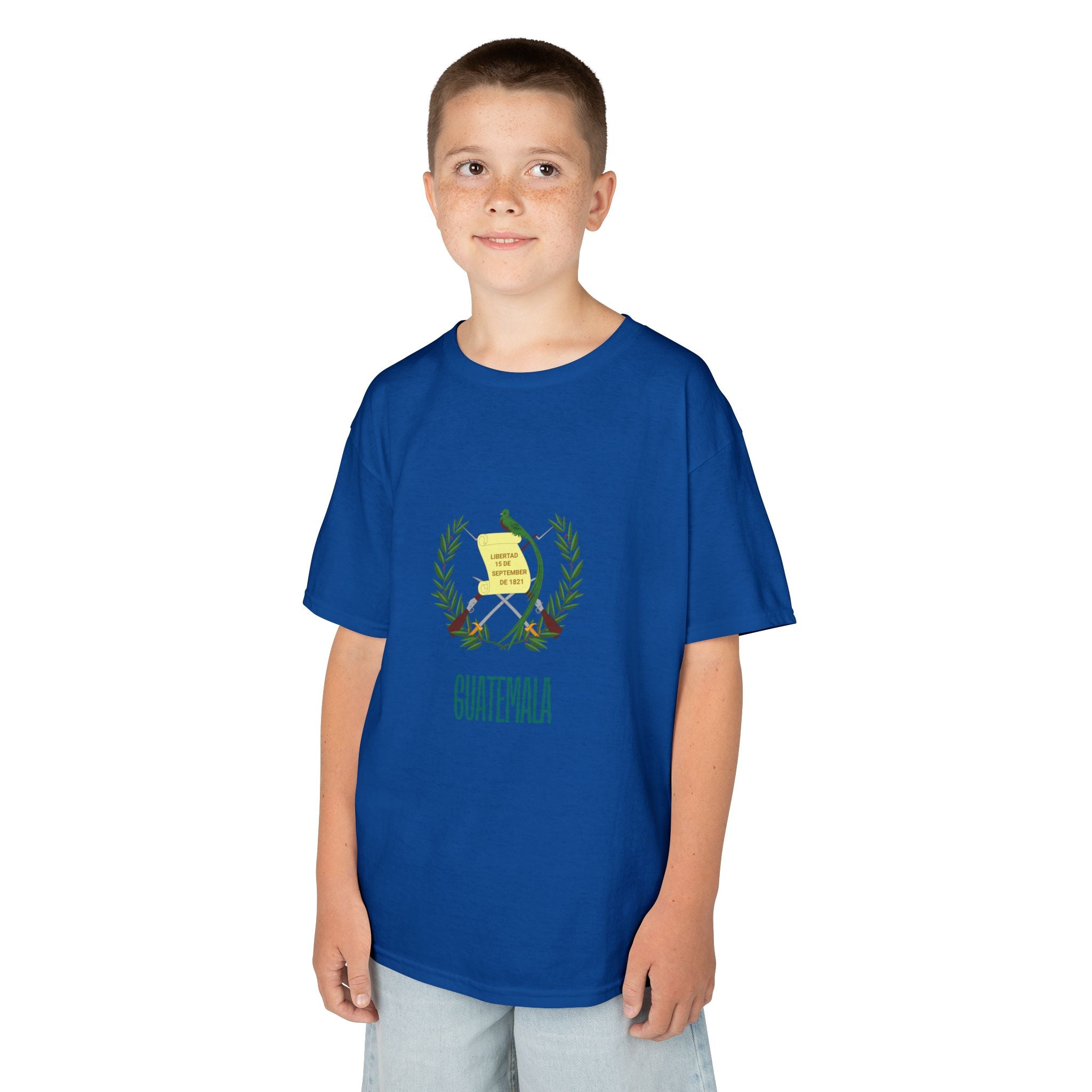 ALGODÓN GRUESO Camiseta de Niños Escudo Nacional de Guatemala