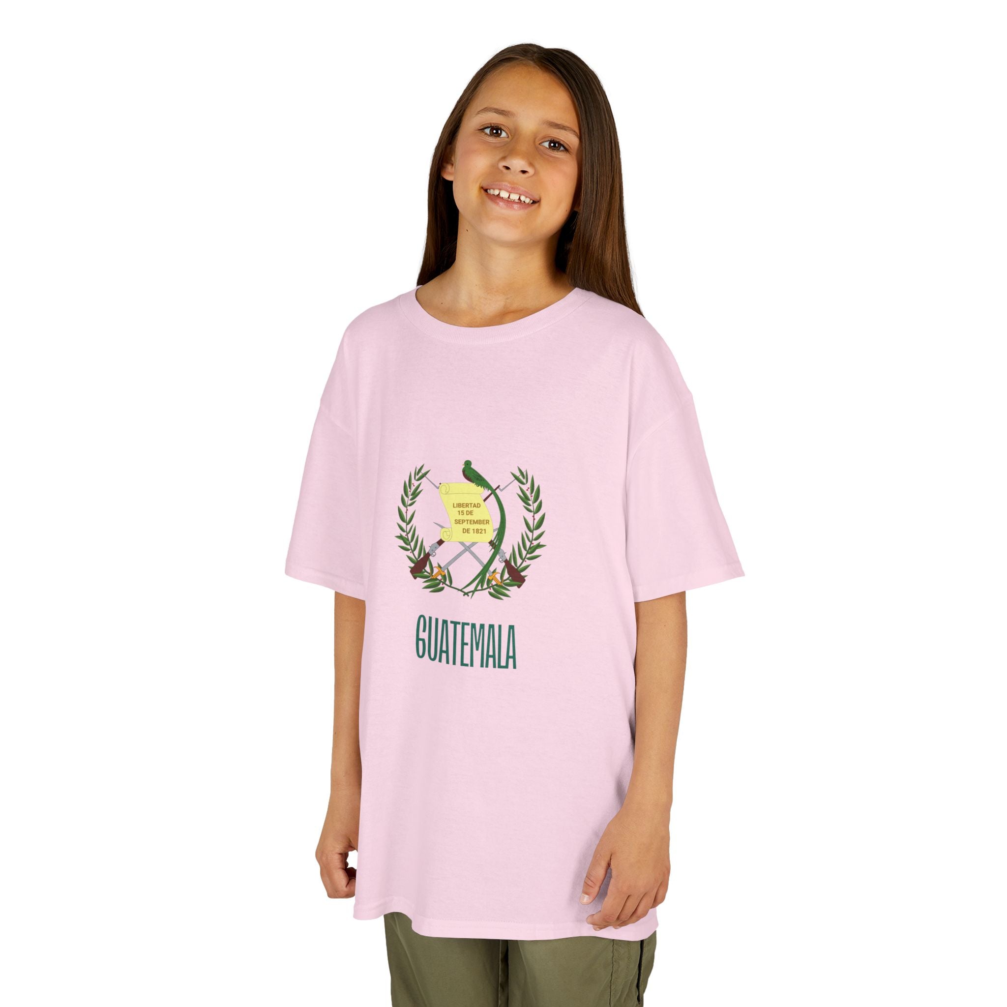 ALGODÓN GRUESO Camiseta de Niñas Escudo Nacional de Guatemala