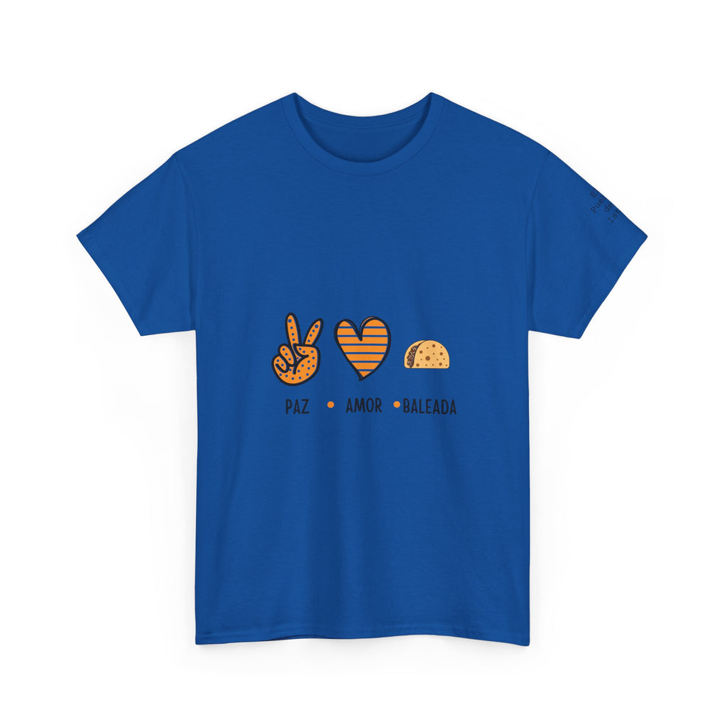 ALGODÓN GRUESO Camiseta de Hombres Paz Amor Baleada