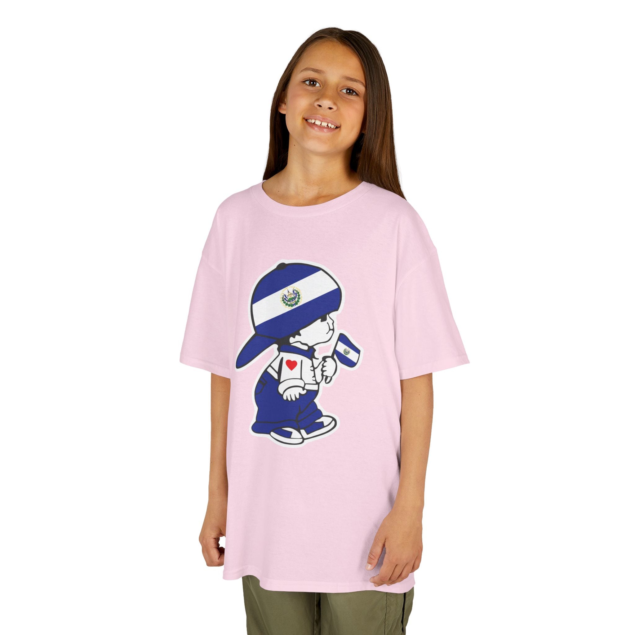 ALGODÓN GRUESO Camiseta de Niñas El Salvador El Niño Guanaco Original