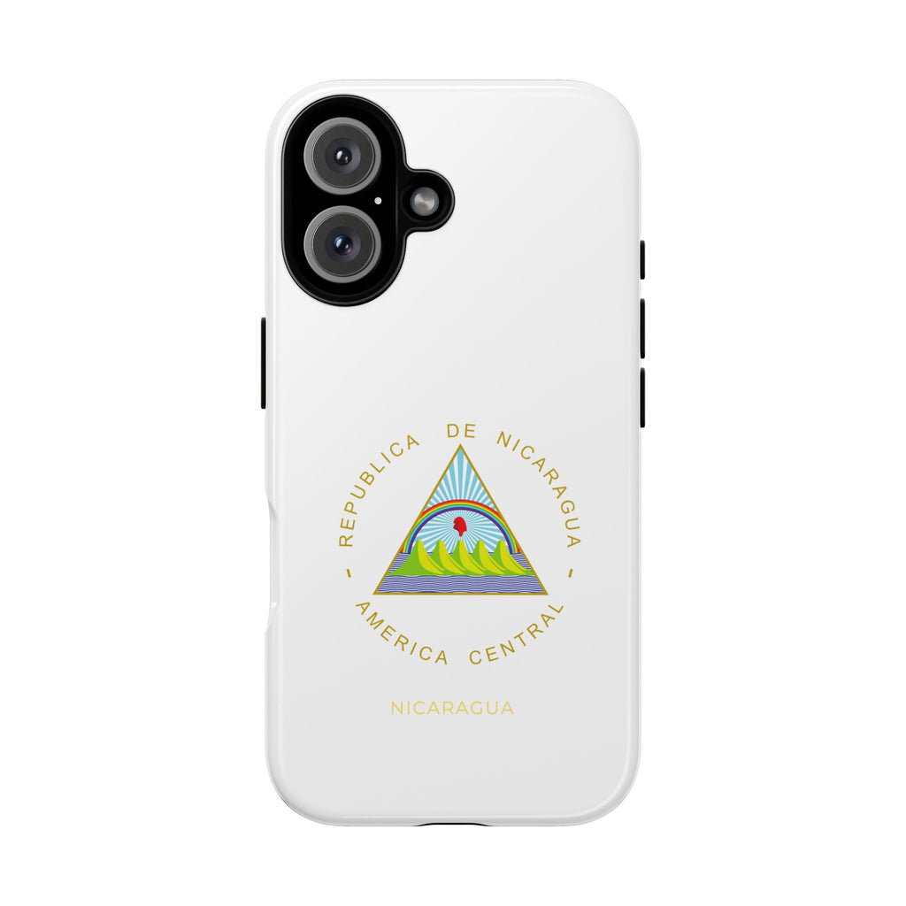 Funda Rigída Protectora para Teléfono iPhone 16 Nicaragua Escudo Nacional de Nicaragua