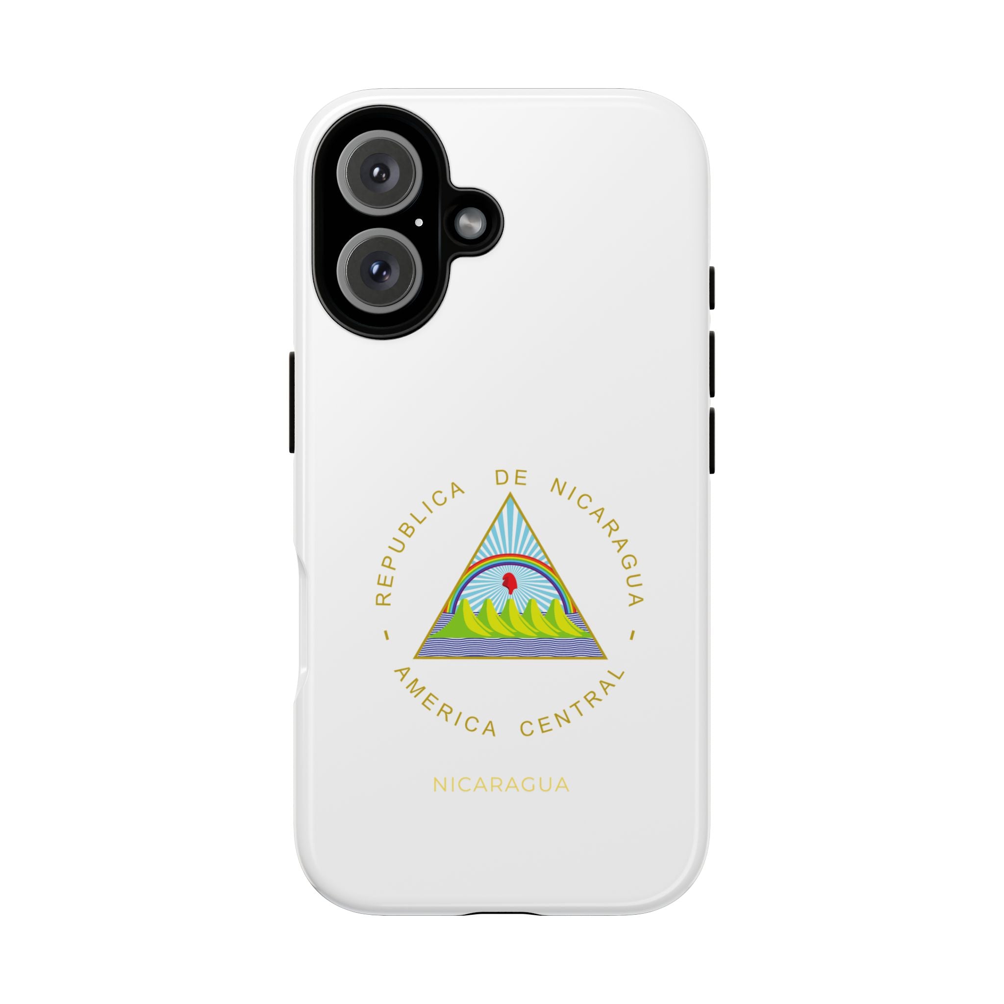 Funda Rigída Protectora para Teléfono iPhone 16 Nicaragua Escudo Nacional de Nicaragua