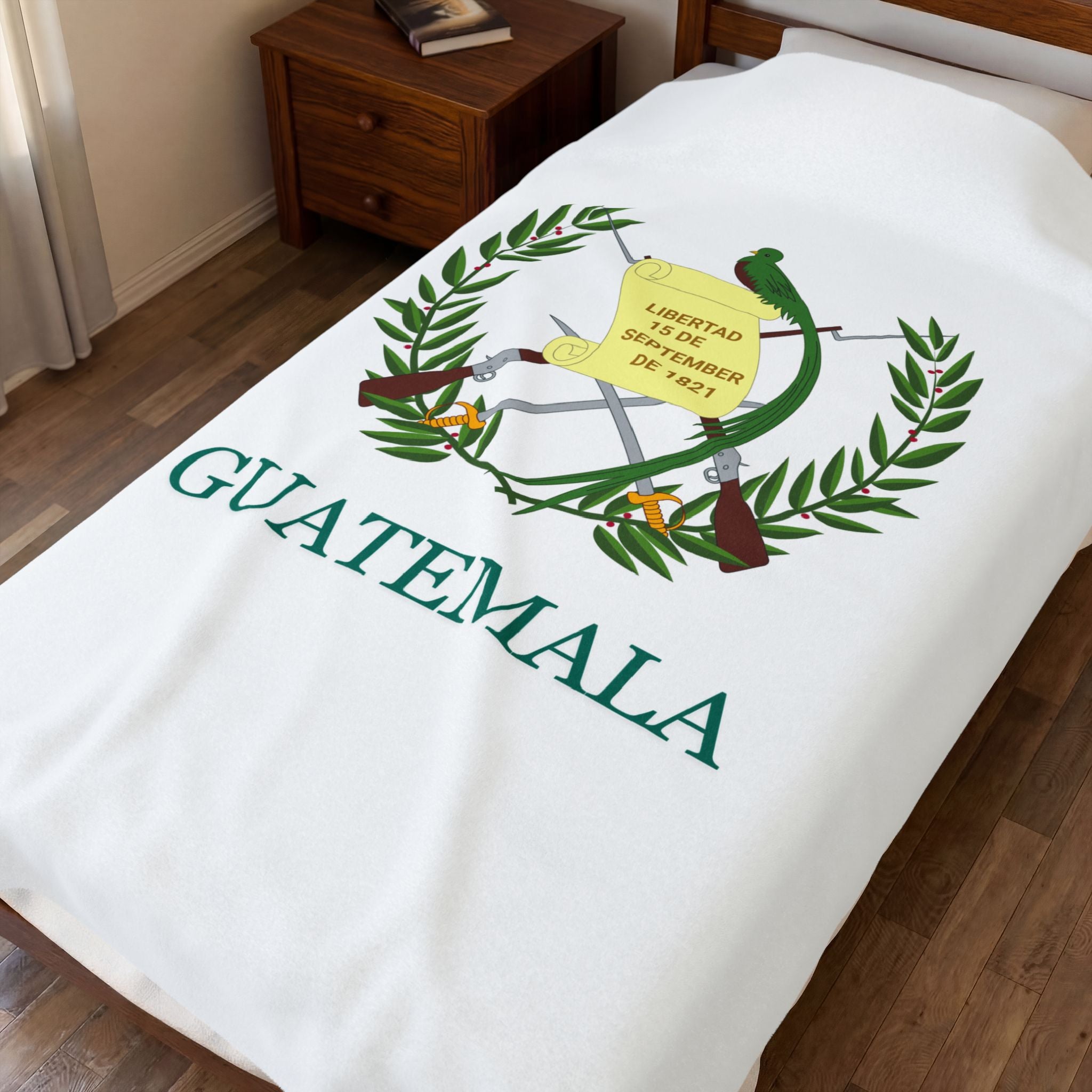 Colcha de terciopelo de algodón Guatemala Escudo Nacional de Guatemala