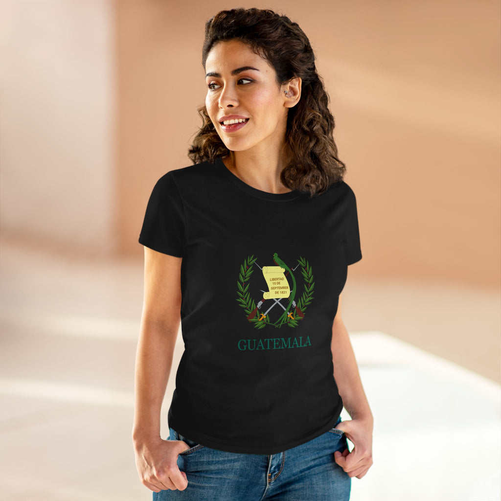 ALGODÓN DE GROSOR MEDIO Camiseta de Mujeres Escudo Nacional de Guatemala