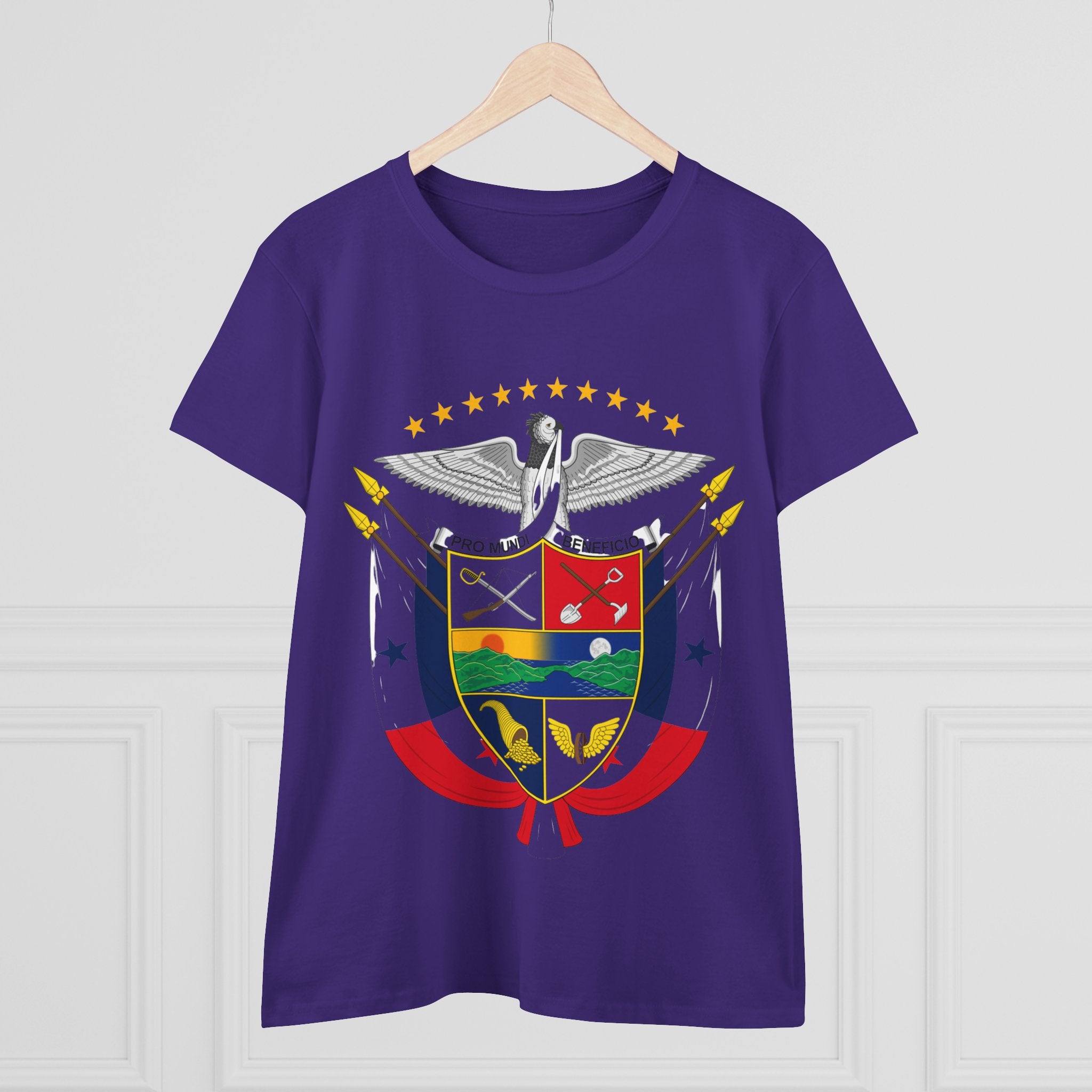 ALGODÓN DE MEDIO GROSOR Camiseta de Mujeres Panamá Escudo Nacional de Panamá