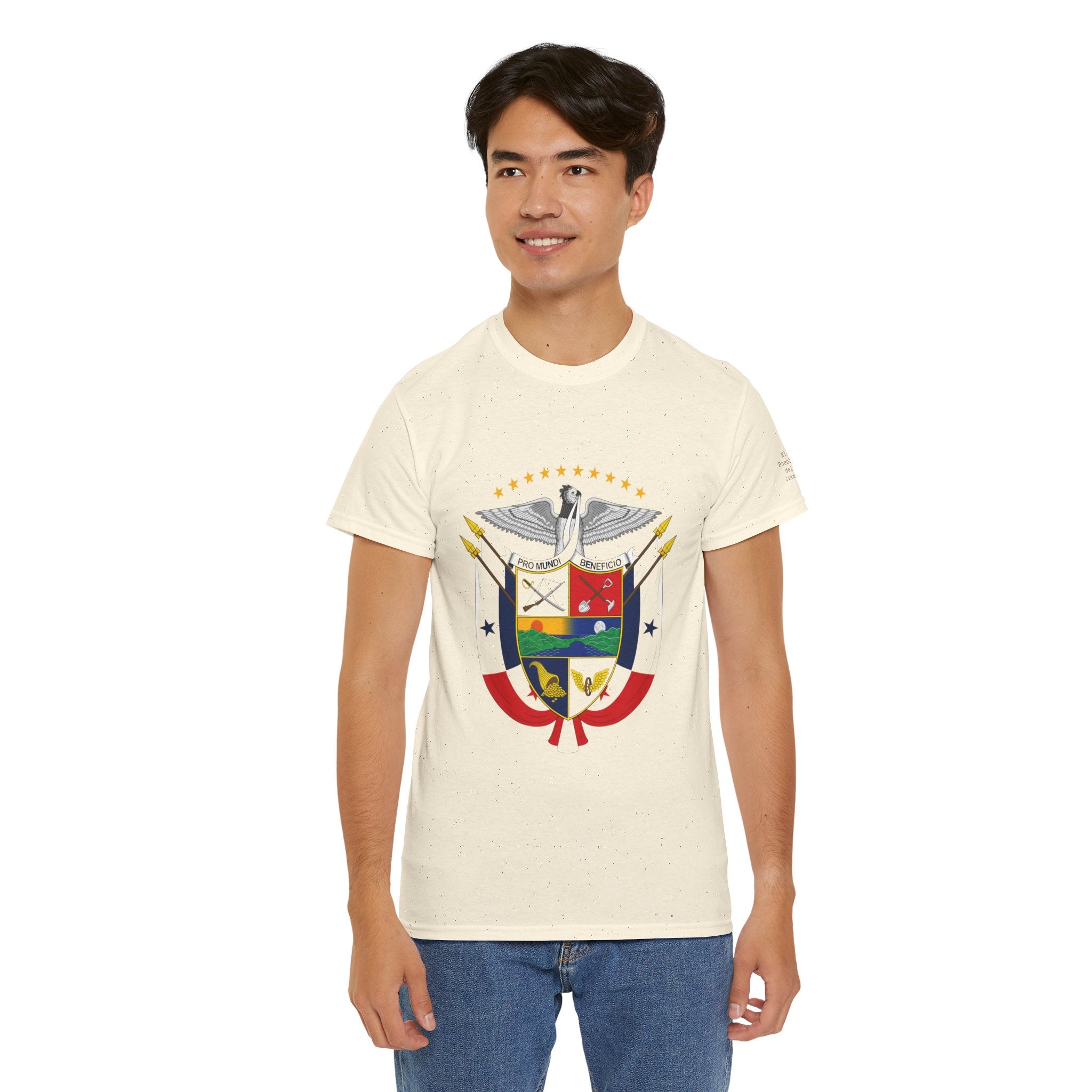 ALGODÓN GRUESO Camiseta de Hombres Panamá Escudo Nacional de Panamá
