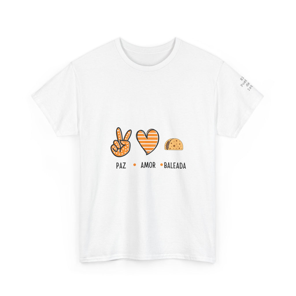 ALGODÓN GRUESO Camiseta de Hombres Paz Amor Baleada