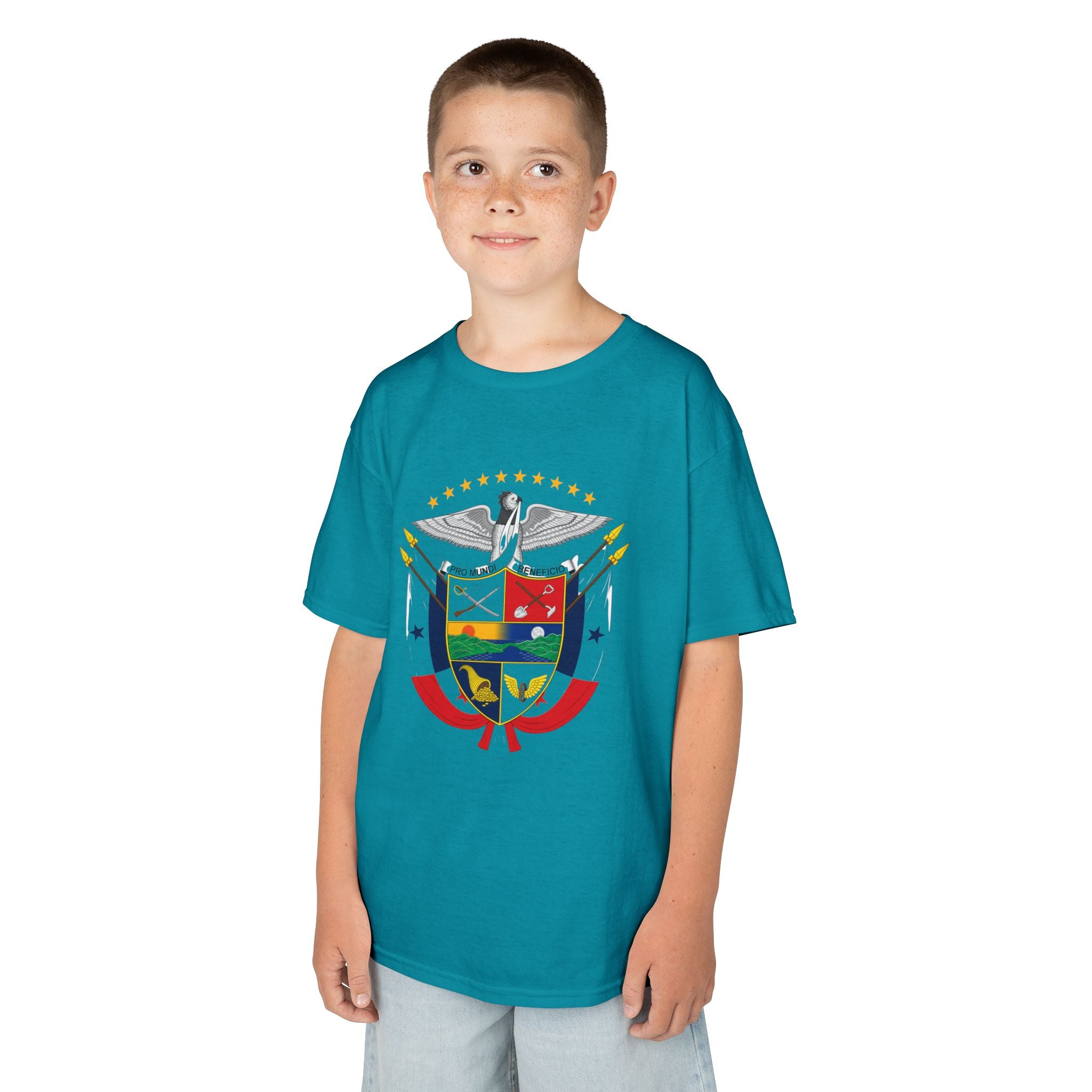 ALGODÓN GRUESO Camiseta de Niños Panamá Escudo Nacional de Panamá